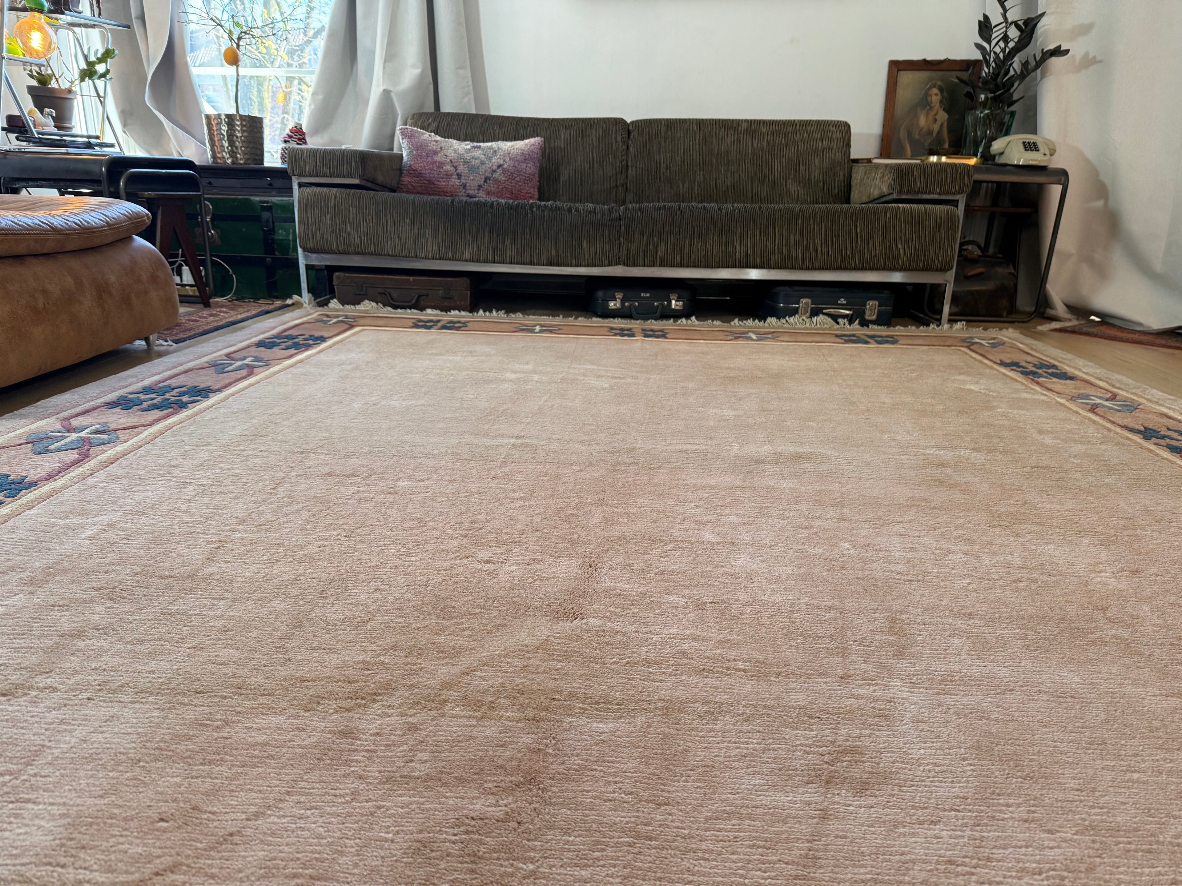 Handgeknoopt vintage tapijt – Chinese Art Deco stijl – ca. 250 × 300 cm