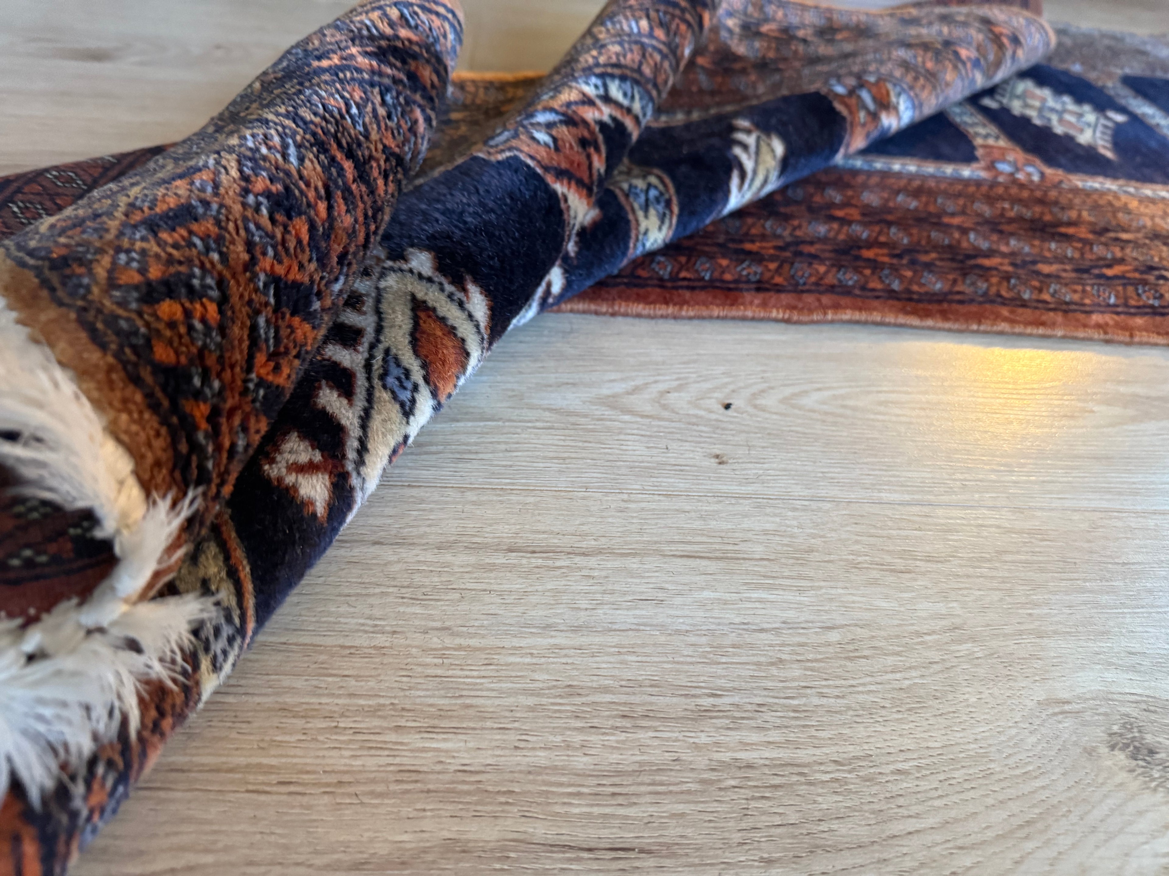 Handgeknoopte vintage loper – Baluchi stijl – ca. 280 × 75 cm