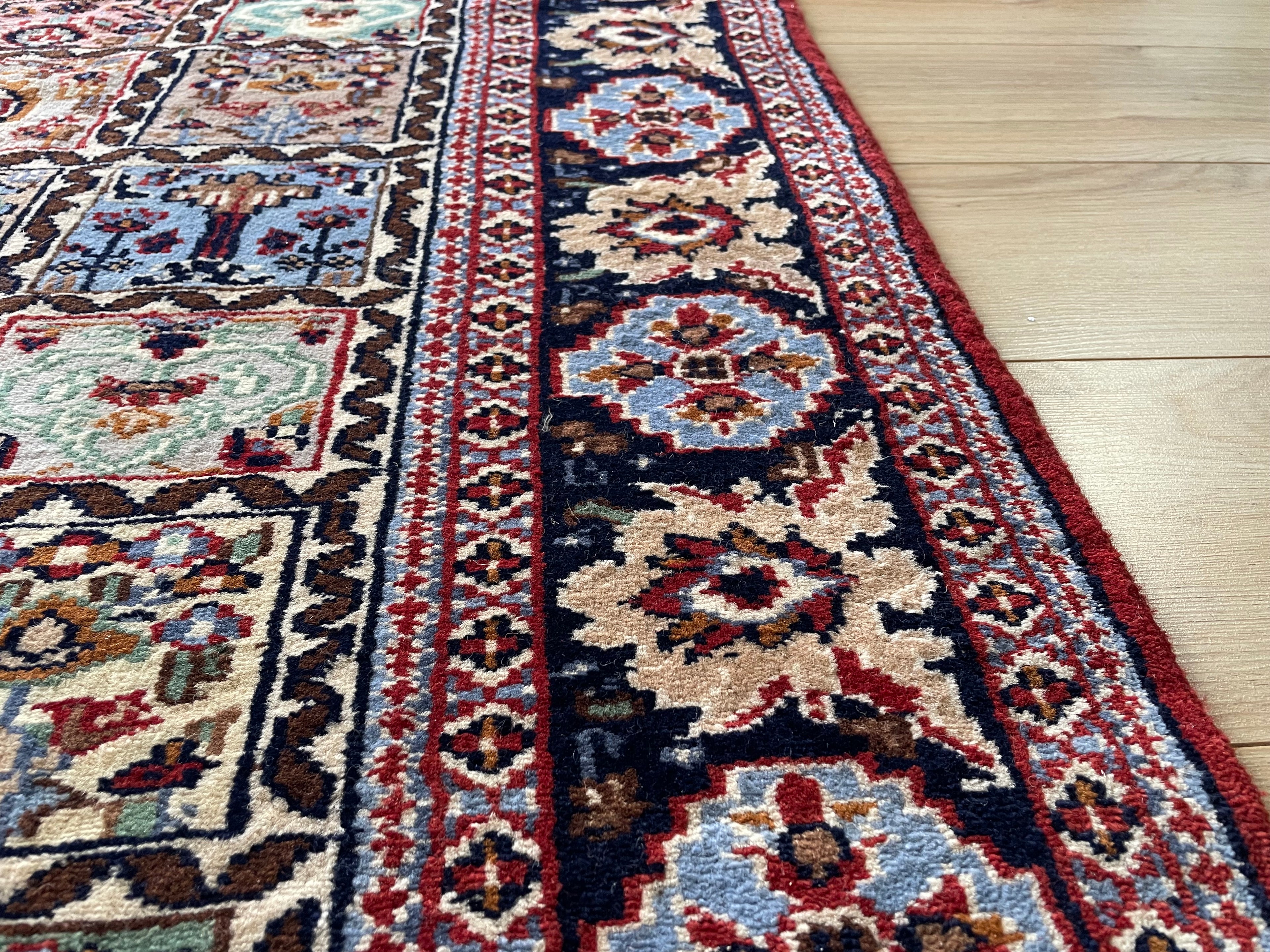 Handgeknoopt vintage Oosters tapijt – ca. 220 × 151 cm