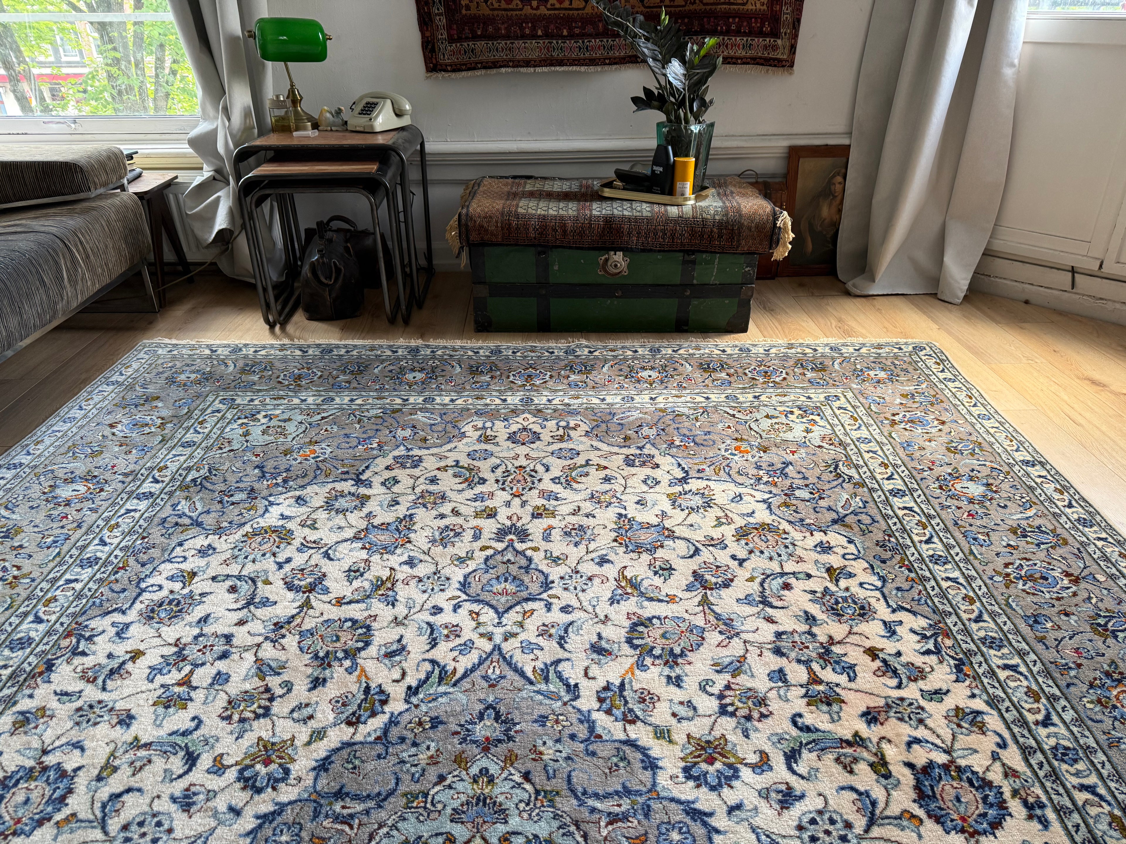 Handgeknoopt vintage tapijt – Licht & elegant – ca. 365 × 245 cm