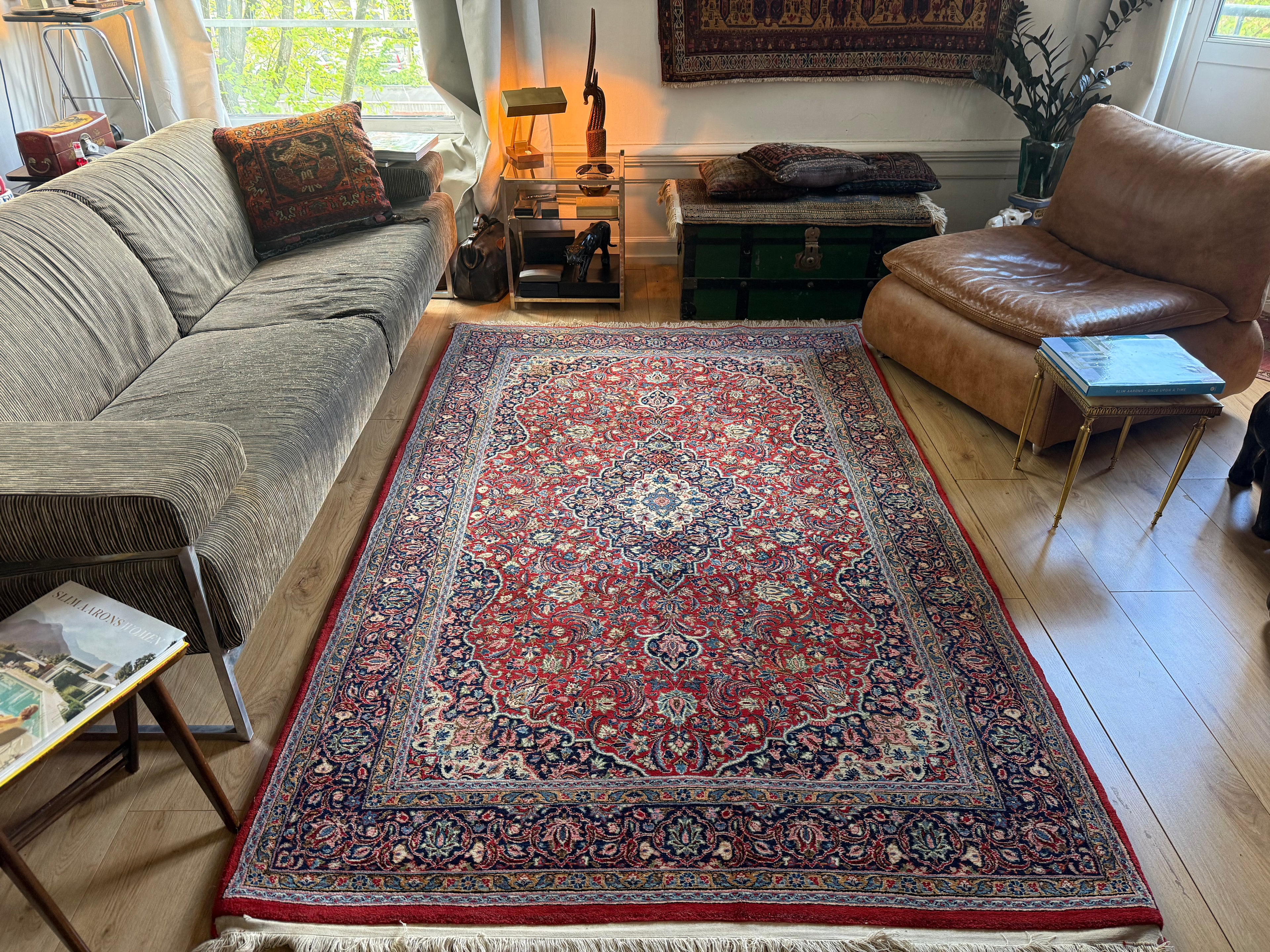 Vintage hand-knotted classic carpet 243 × 148 cm