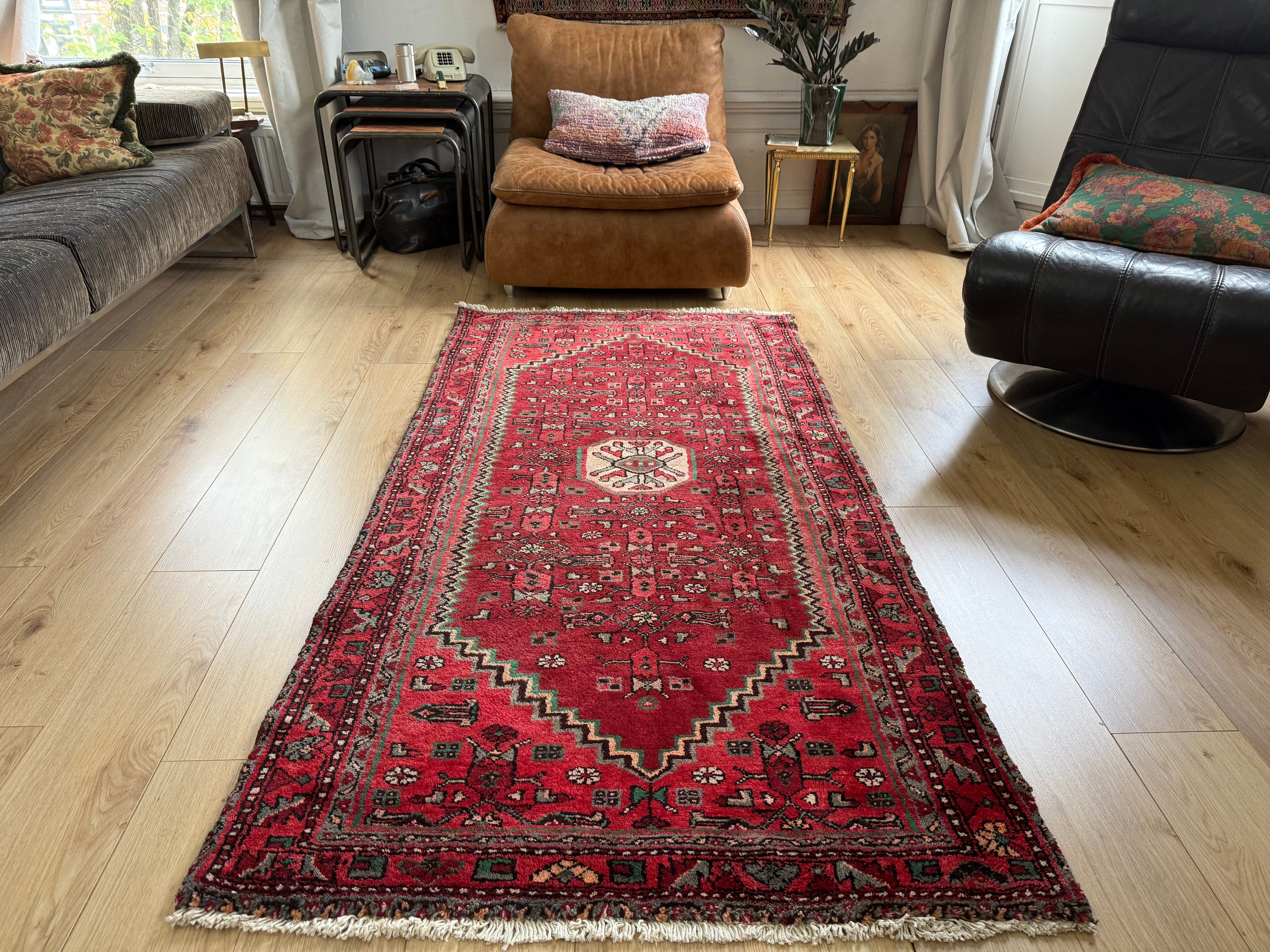 Handgeknoopt vintage tapijt – ca. 208 × 104 cm