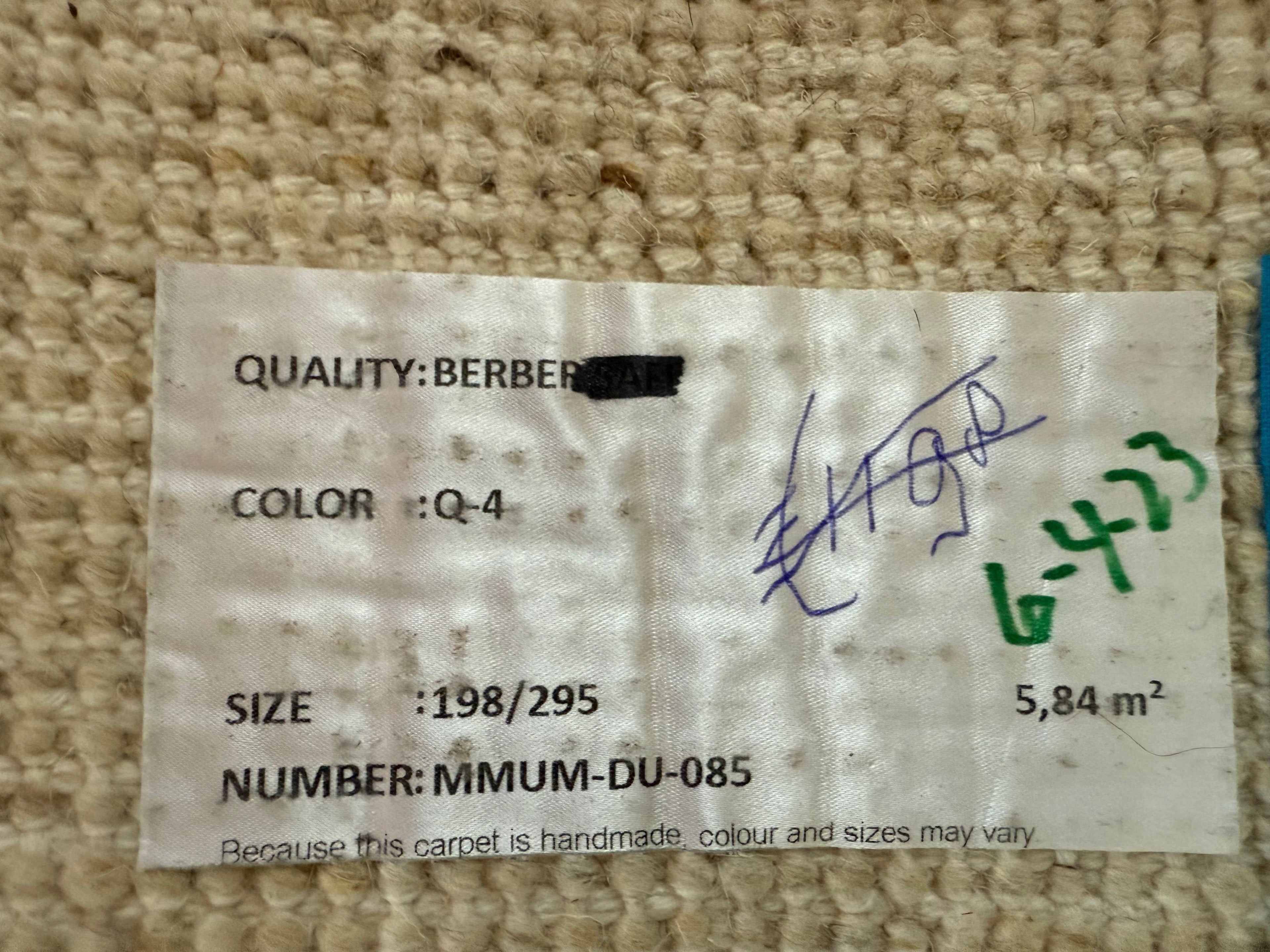 Handgeknoopt Berber tapijt – ca. 295 × 198 cm luxe atelier uitvoering