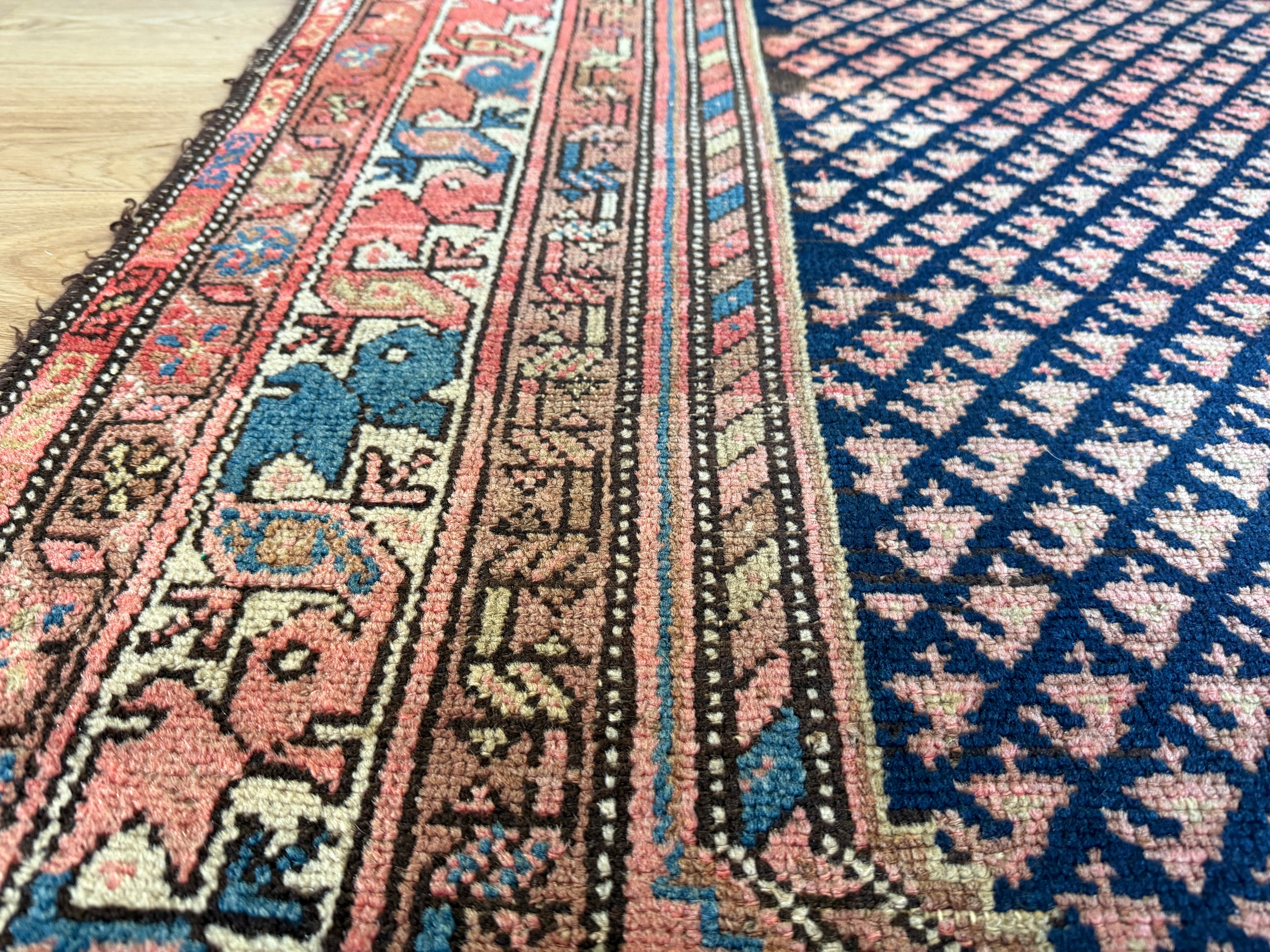 Handgeknoopt vintage ossters tapijt – Malayer-stijl – ca. 210 × 116 cm
