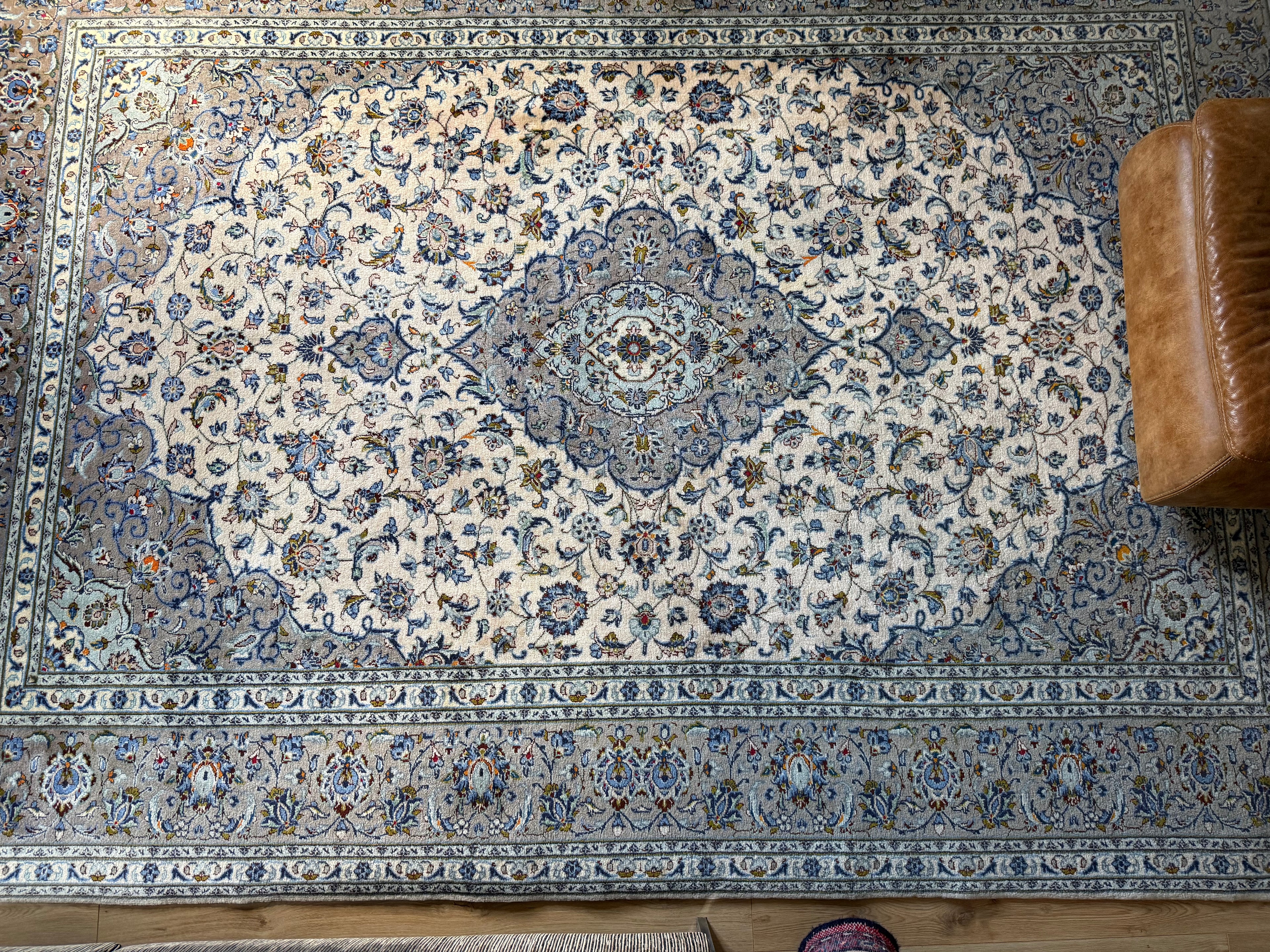 Handgeknoopt vintage tapijt – Licht & elegant – ca. 365 × 245 cm