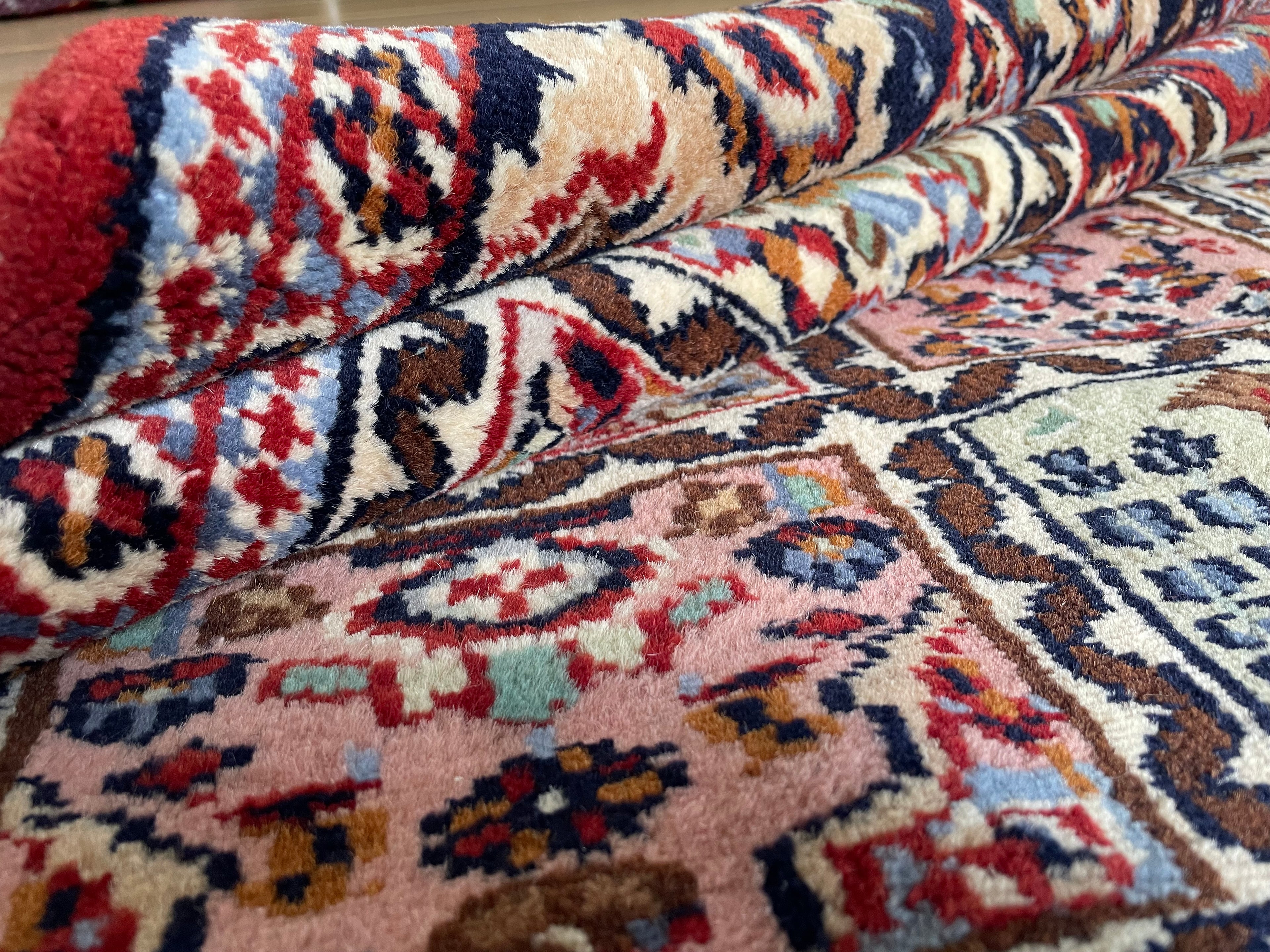 Handgeknoopt vintage Oosters tapijt – ca. 220 × 151 cm