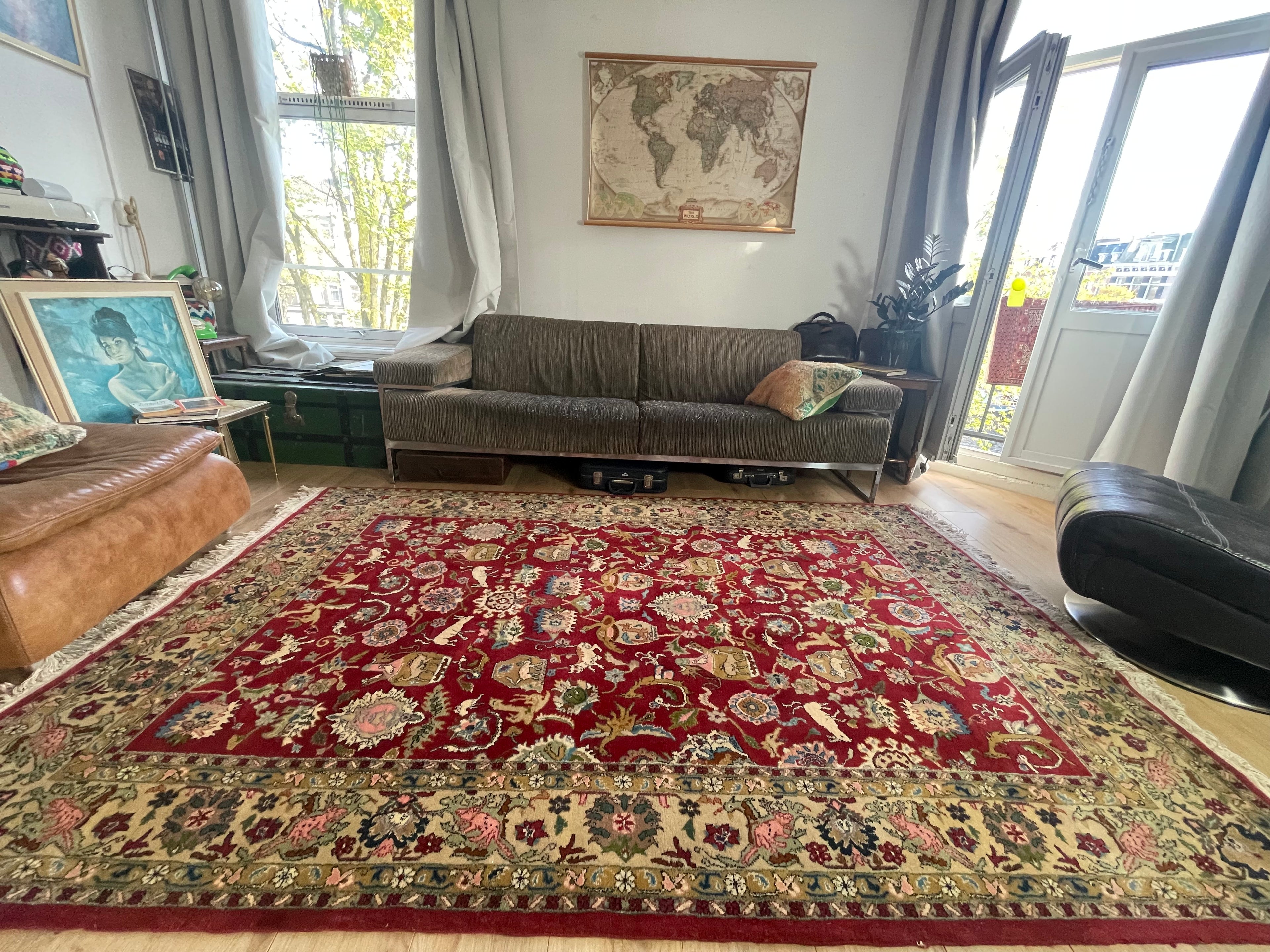 Handgeknoopt vintage Oosters tapijt – ca. 265 × 162 cm