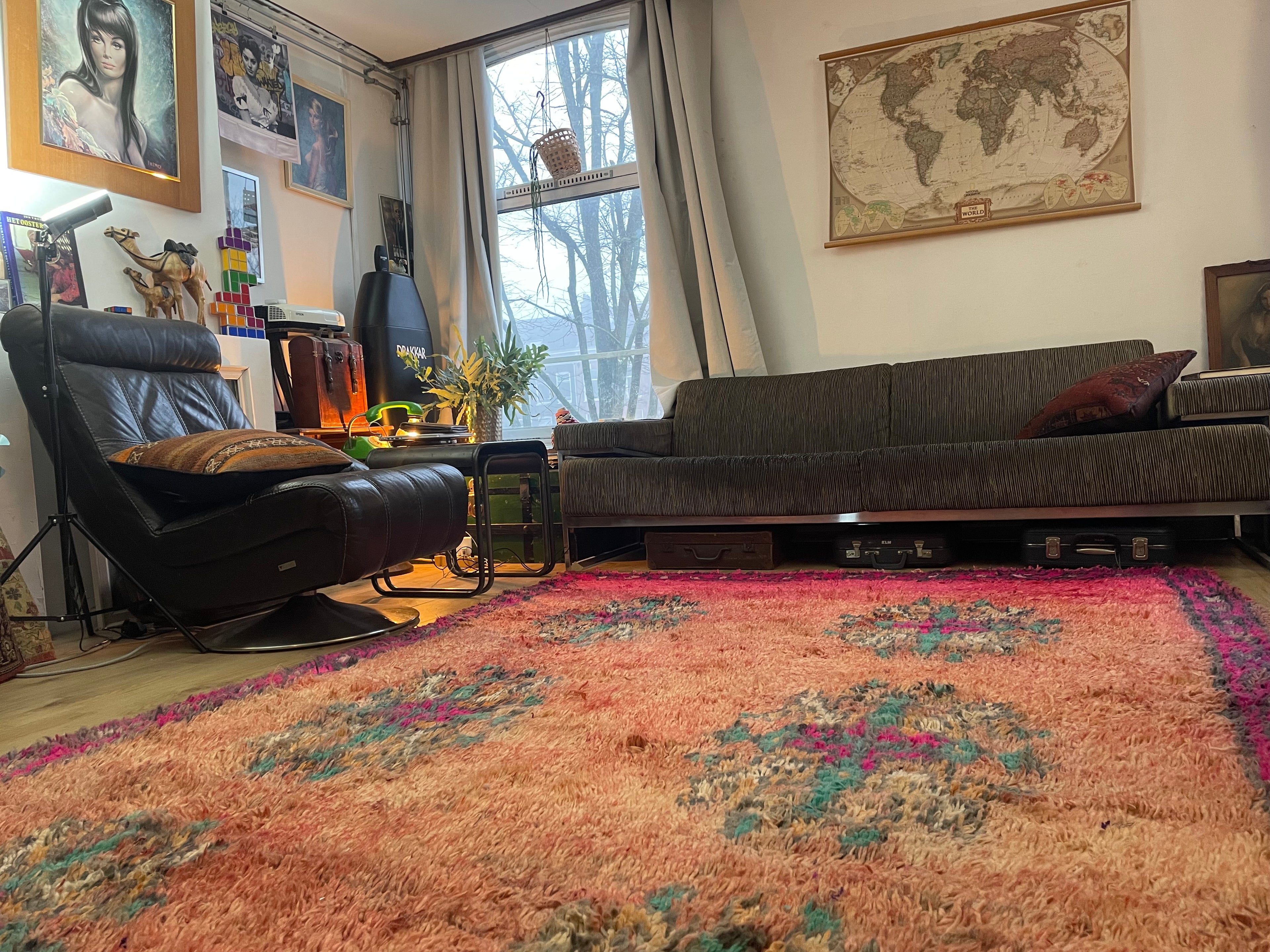 Handgeknoopt vintage tapijt Marokkaans Boucherouite ca. 323 × 193 cm