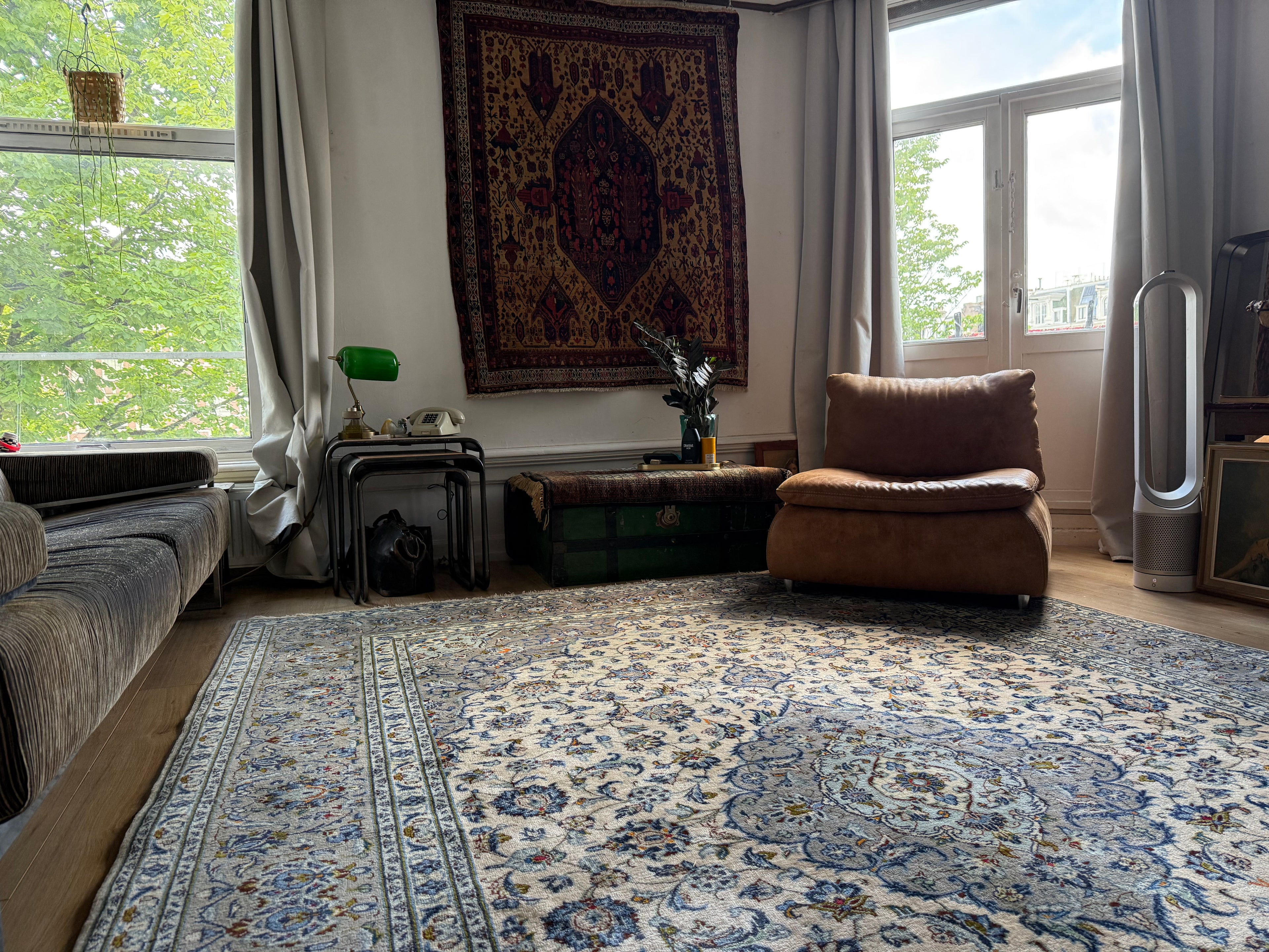 Handgeknoopt vintage tapijt – Licht & elegant – ca. 365 × 245 cm