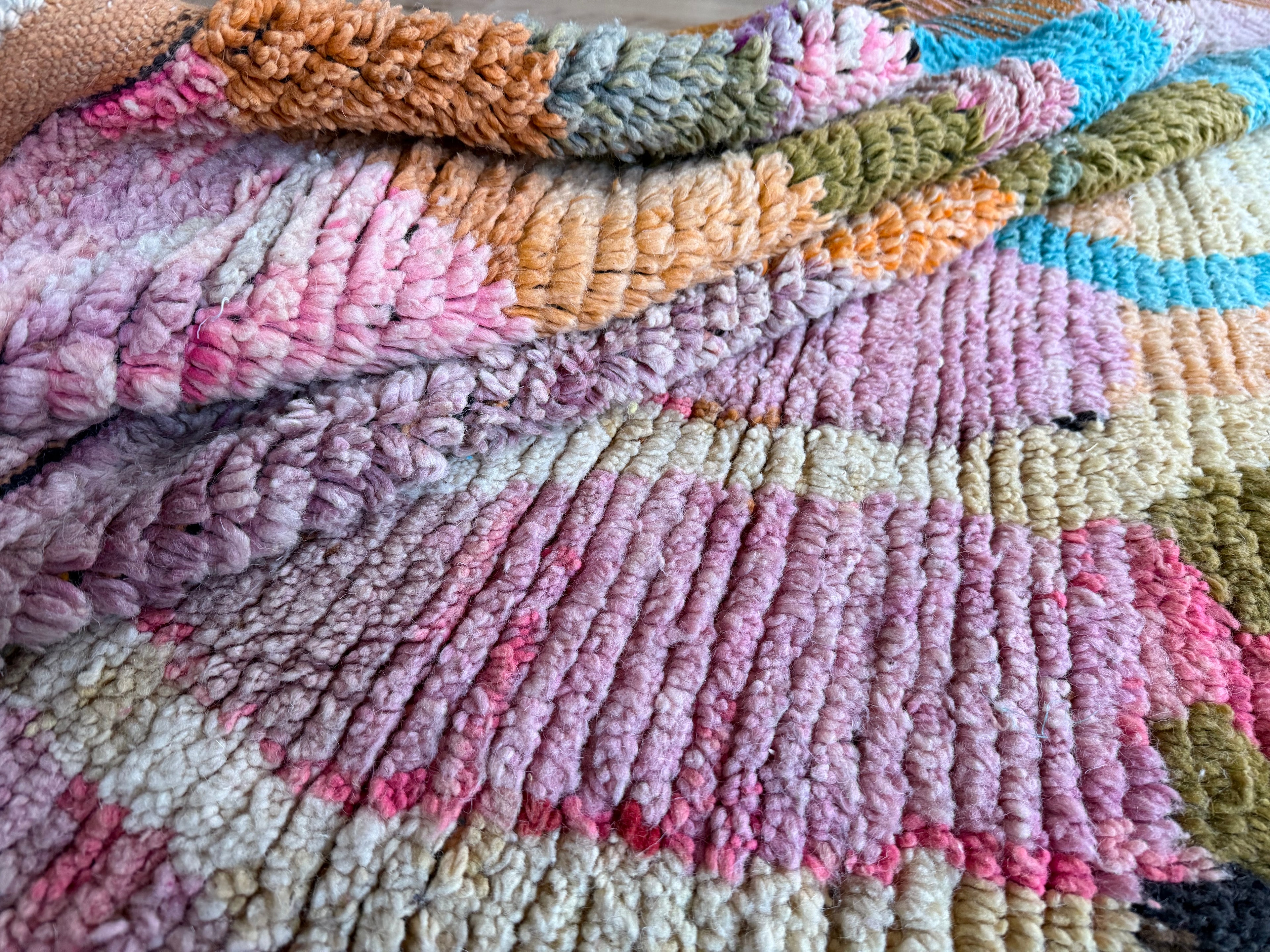 Marokkaans vintage Berber tapijt met zachte pasteltinten – 288 × 170 cm