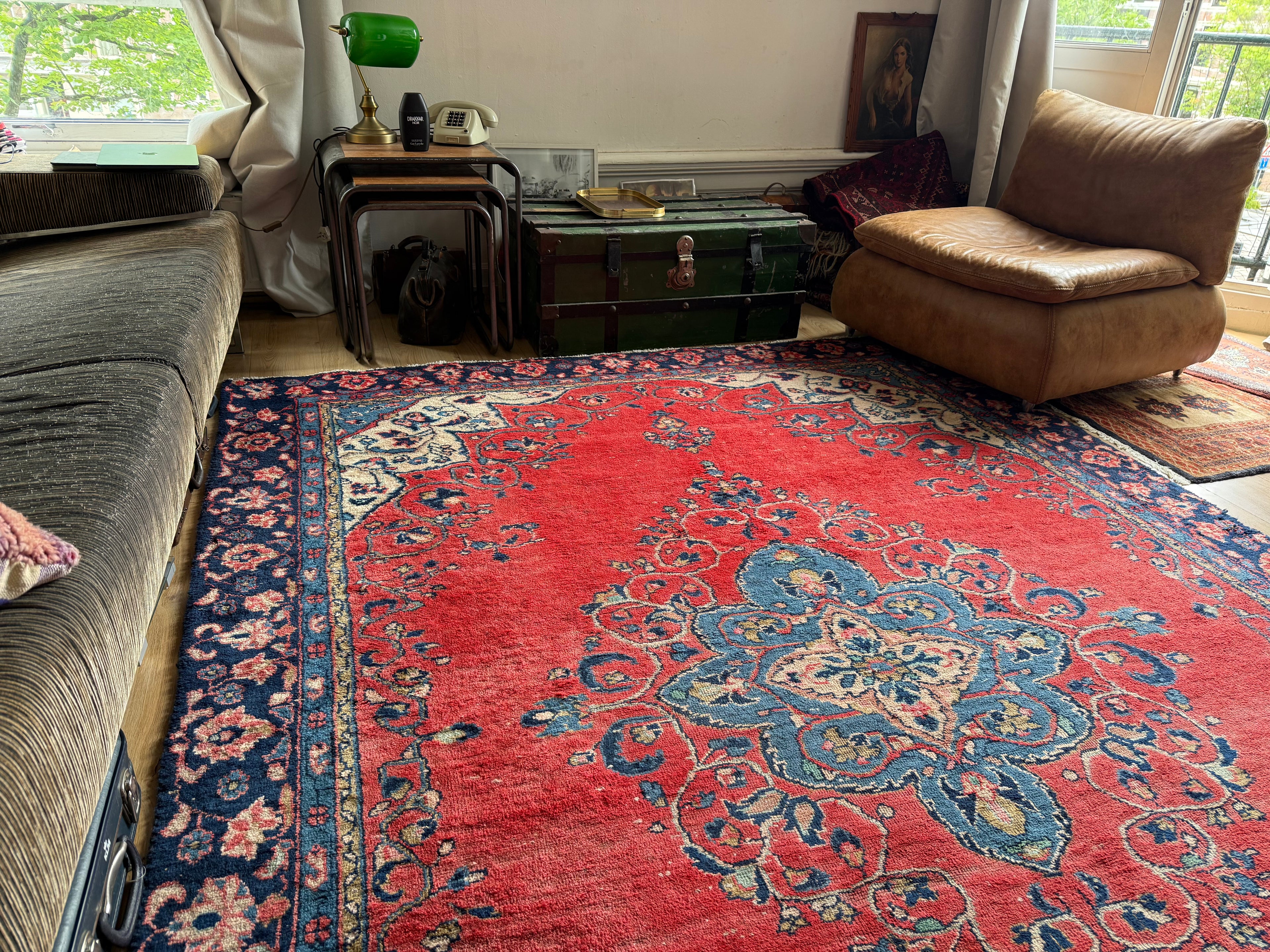 Handgeknoopt vintage Oosters Tapijt Kashan stijl – ca. 213 × 292 cm