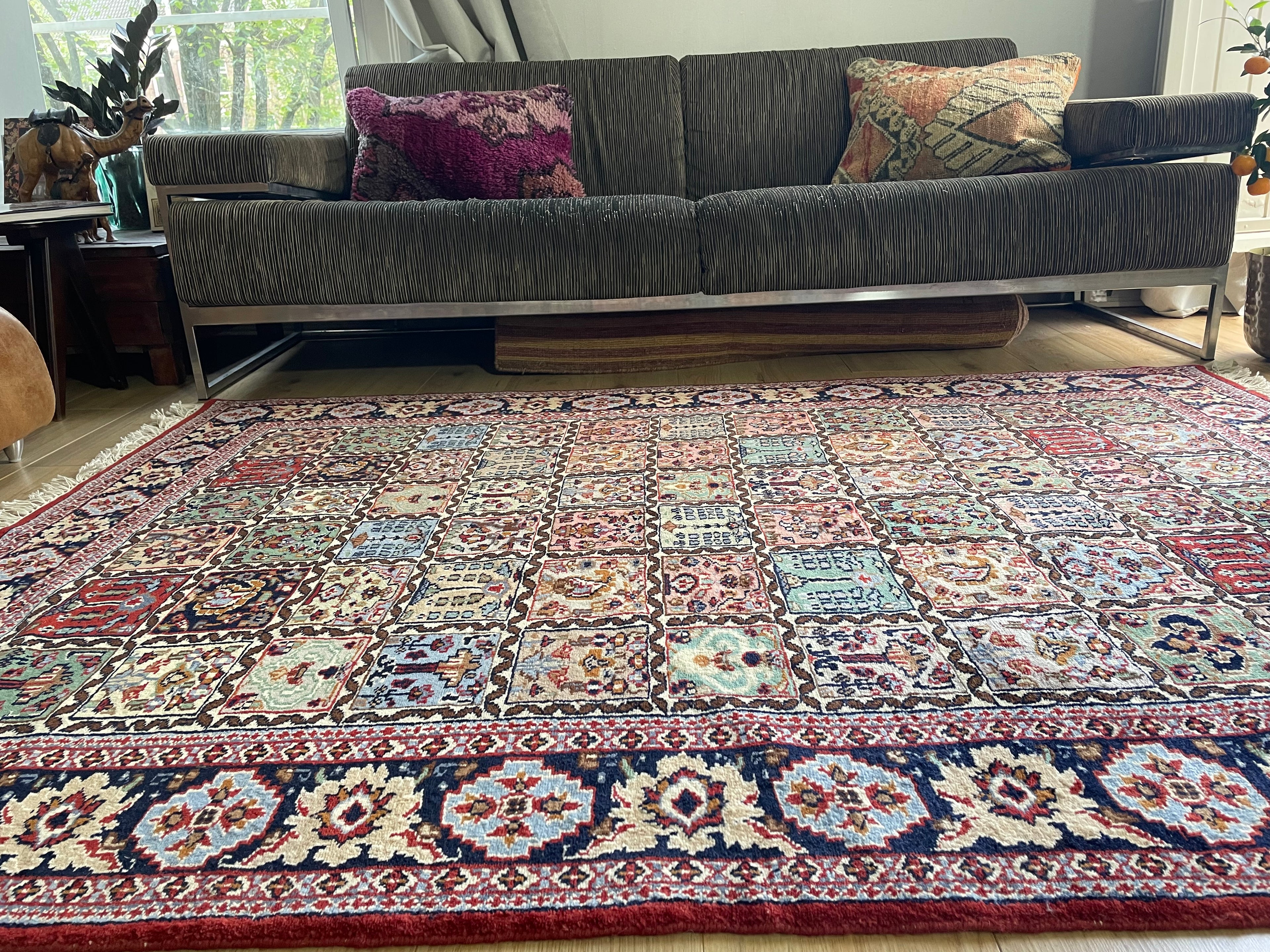 Handgeknoopt vintage Oosters tapijt – ca. 220 × 151 cm