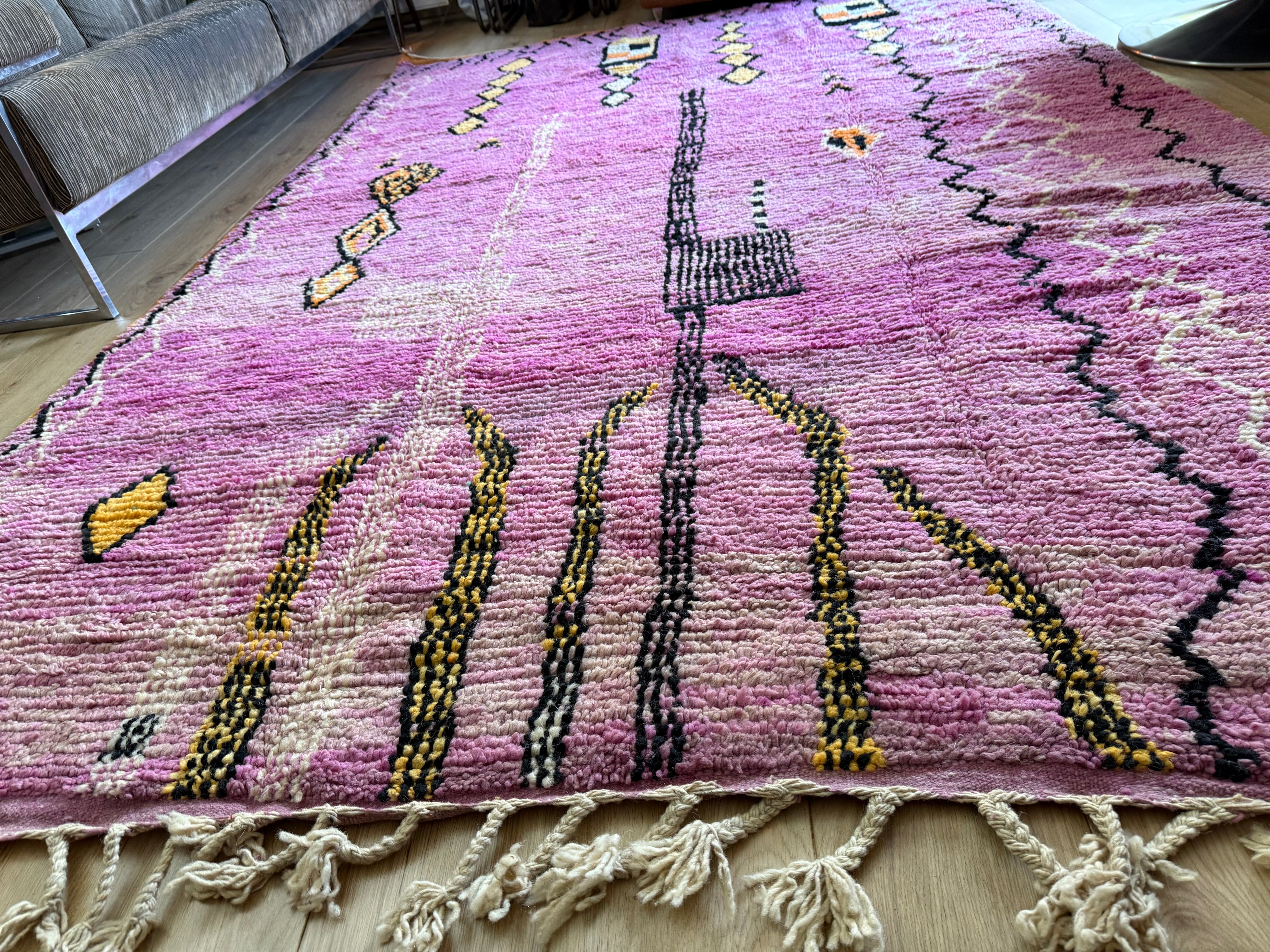 Handgeknoopt vintage Berber tapijt – ca. 308 × 200 cm