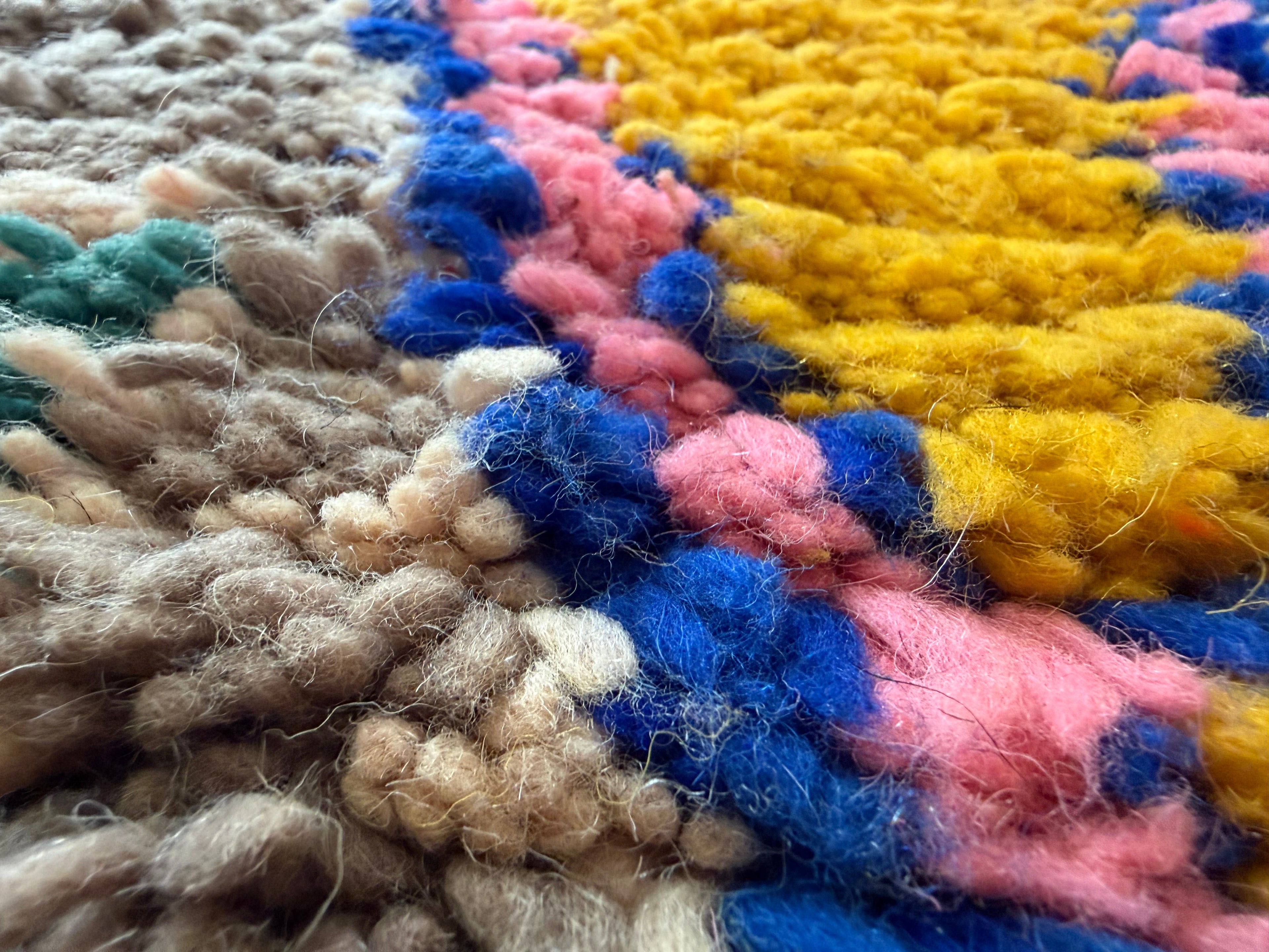 Vintage loper 309×83 cm – wol op wol, Berber stijl