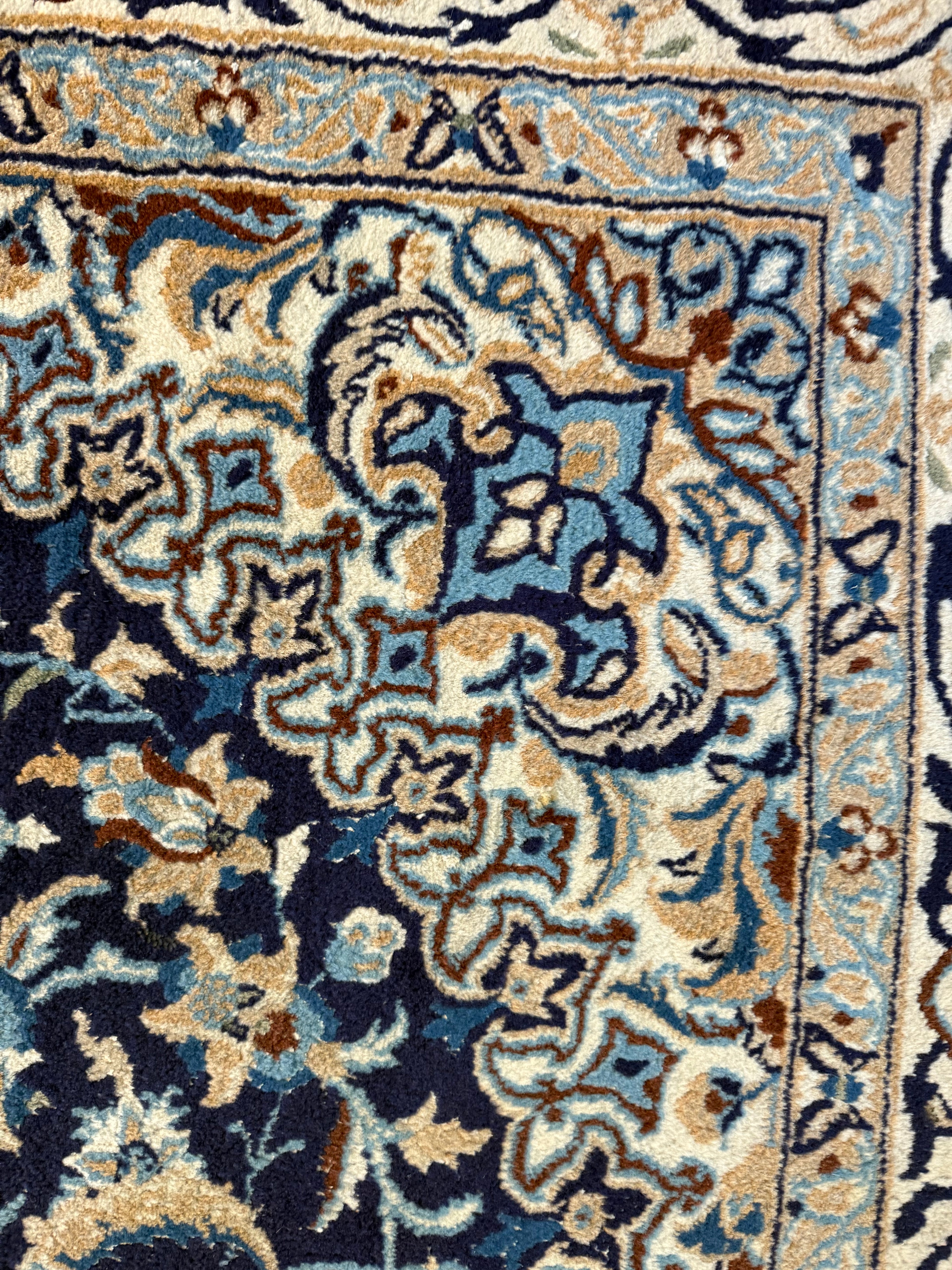 Hand-knotted vintage oriental Nain style carpet – approx. 196 × 300 cm
