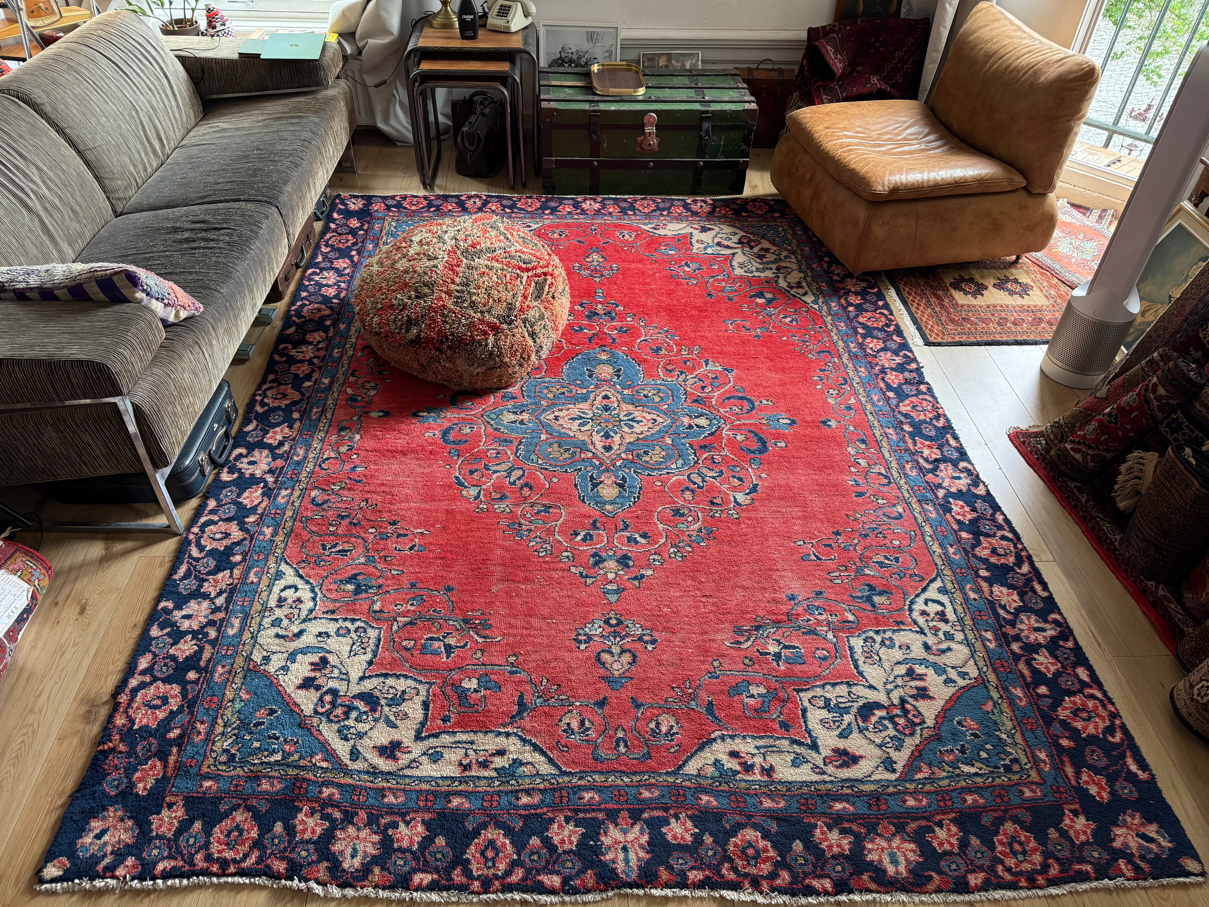 Handgeknoopt vintage Oosters Tapijt Kashan stijl – ca. 213 × 292 cm