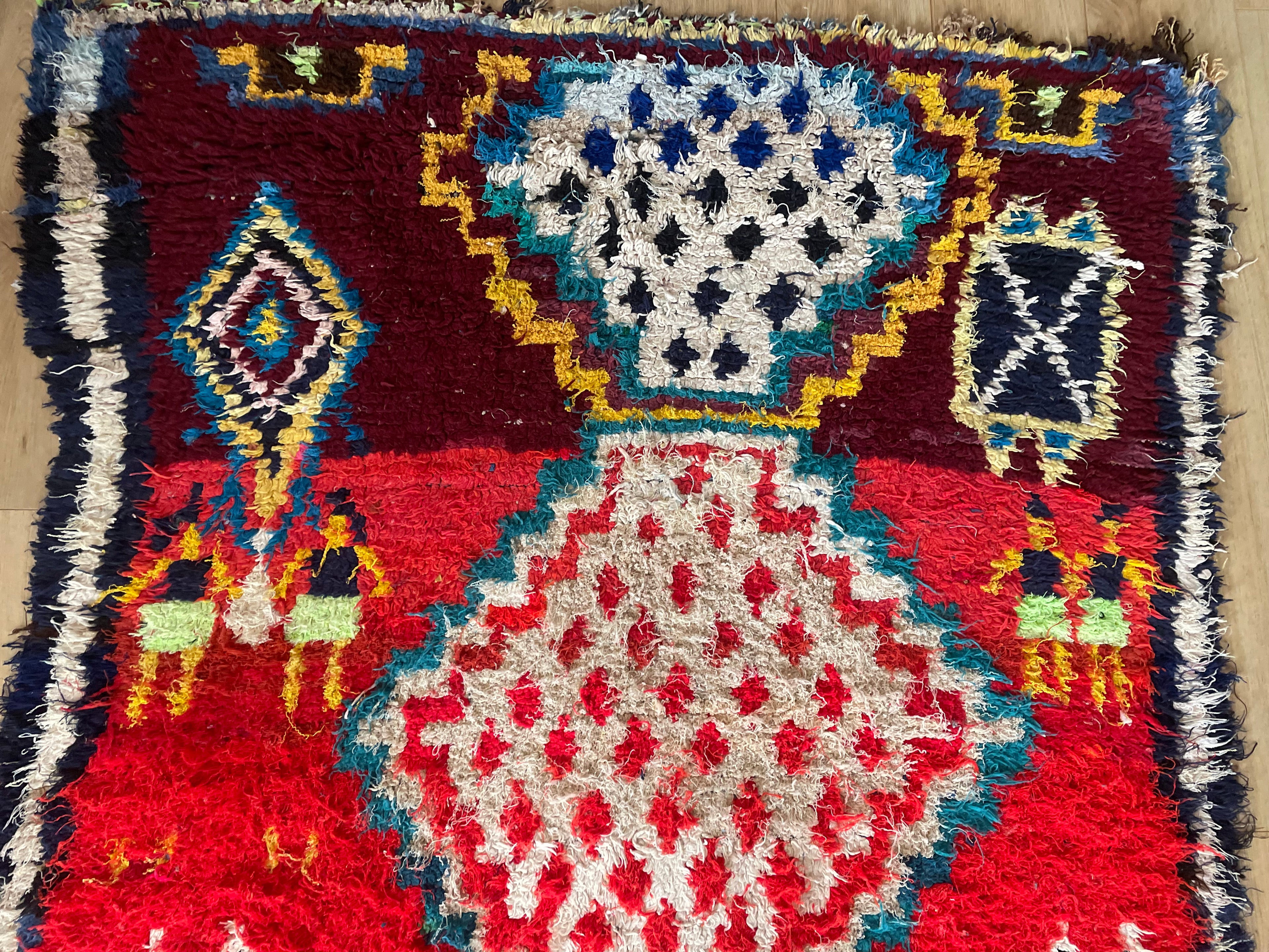 Handgeknoopt vintage Boujad tapijt – Marokkaans – ca. 282 × 145 cm