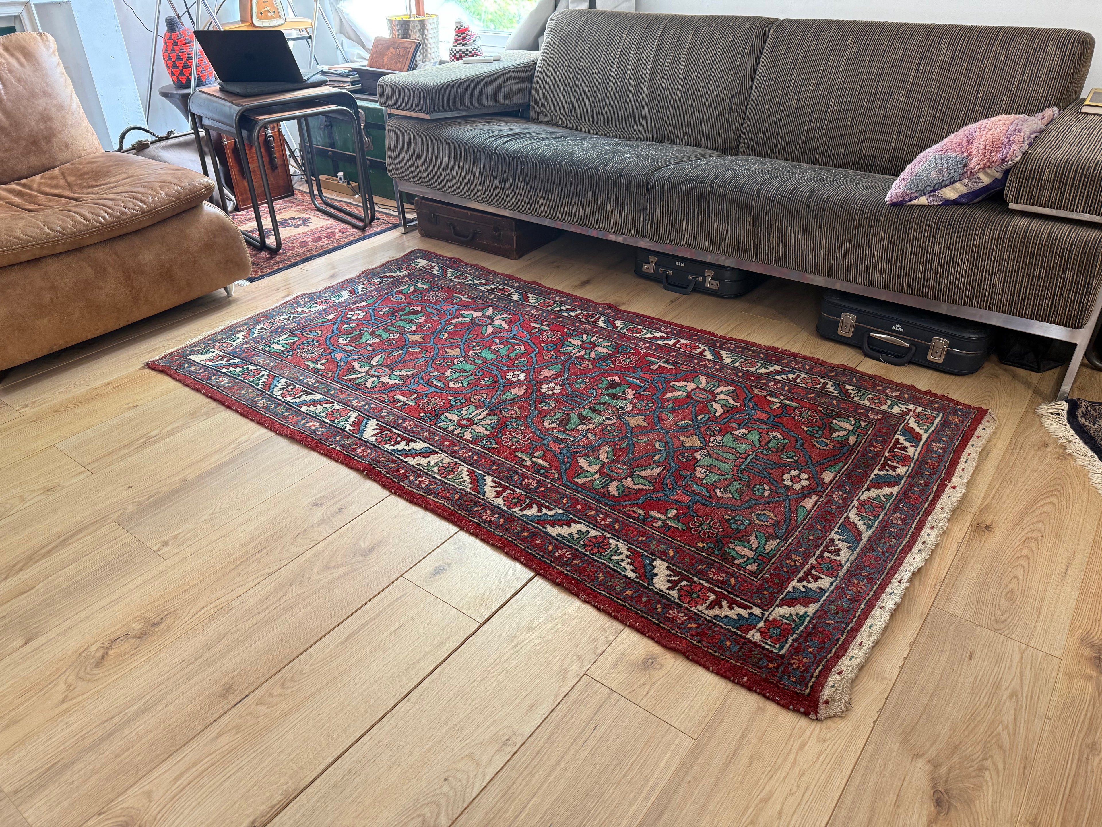 vintage Oosters Tapijt handgeknoopt– 104x194 cm