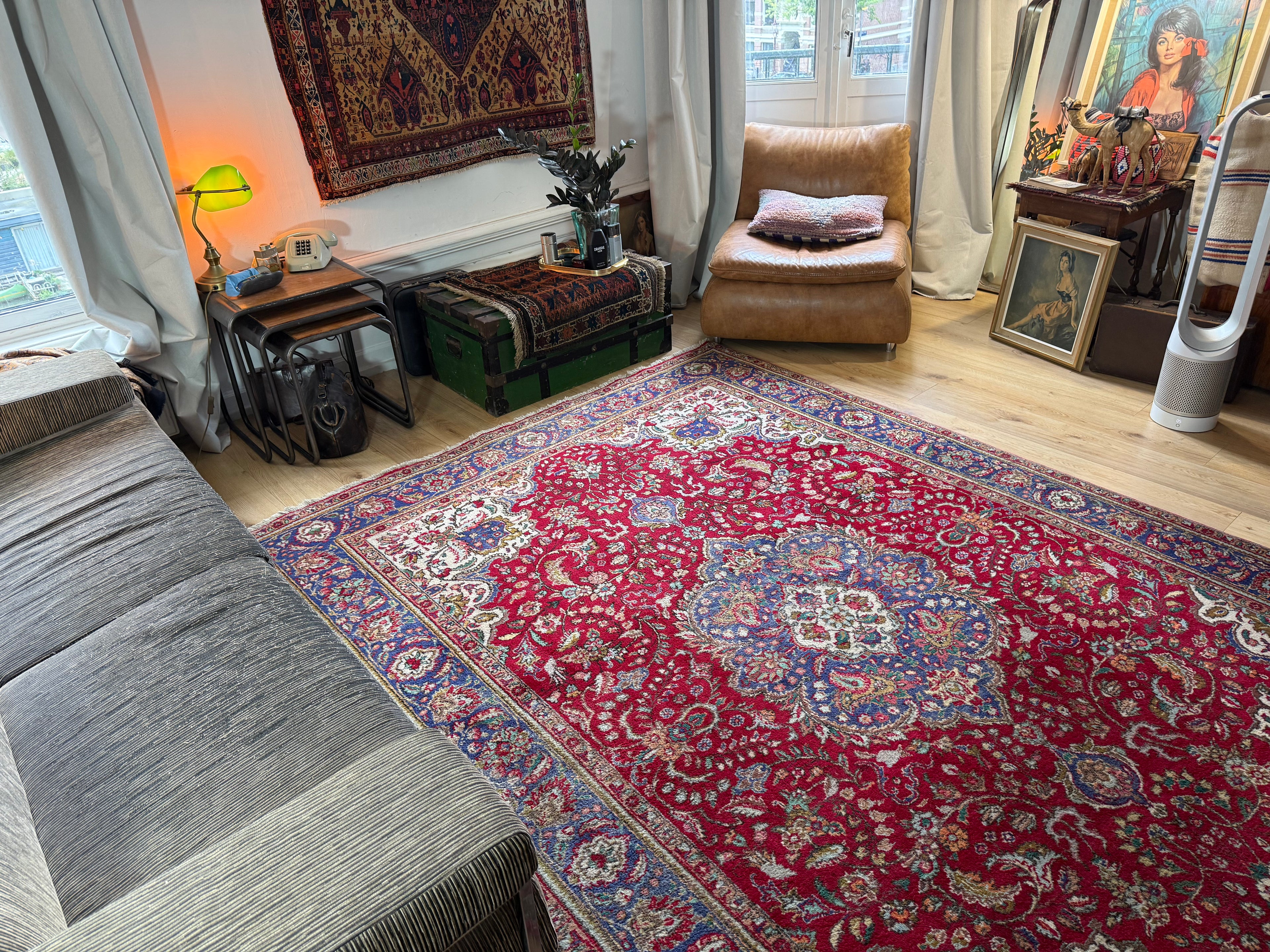 Handgeknoopt vintage Tabriz tapijt – ca. 301 × 205 cm