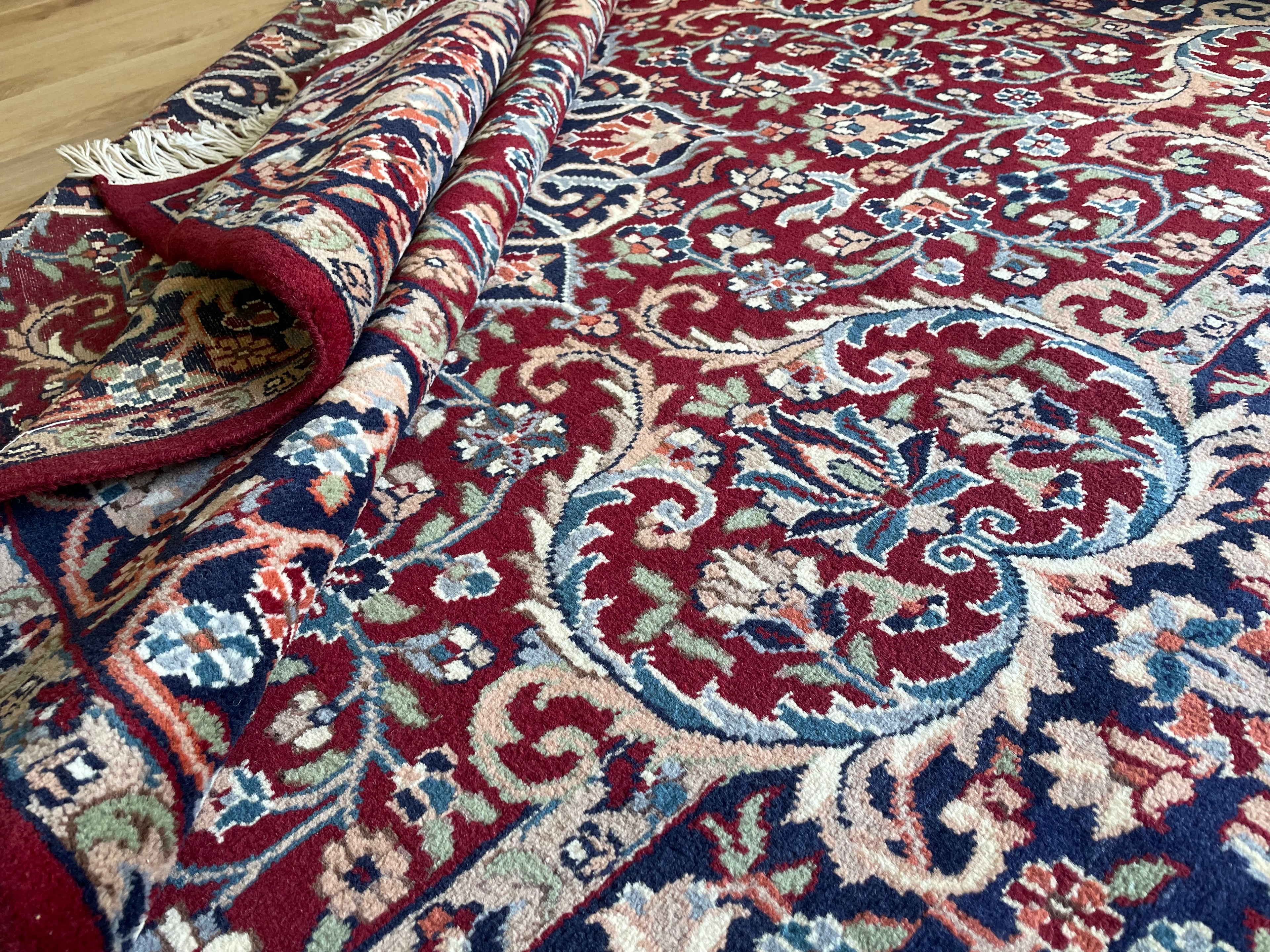 Handgeknoopt vintage oosters tapijt – ca. 200 × 193 cm