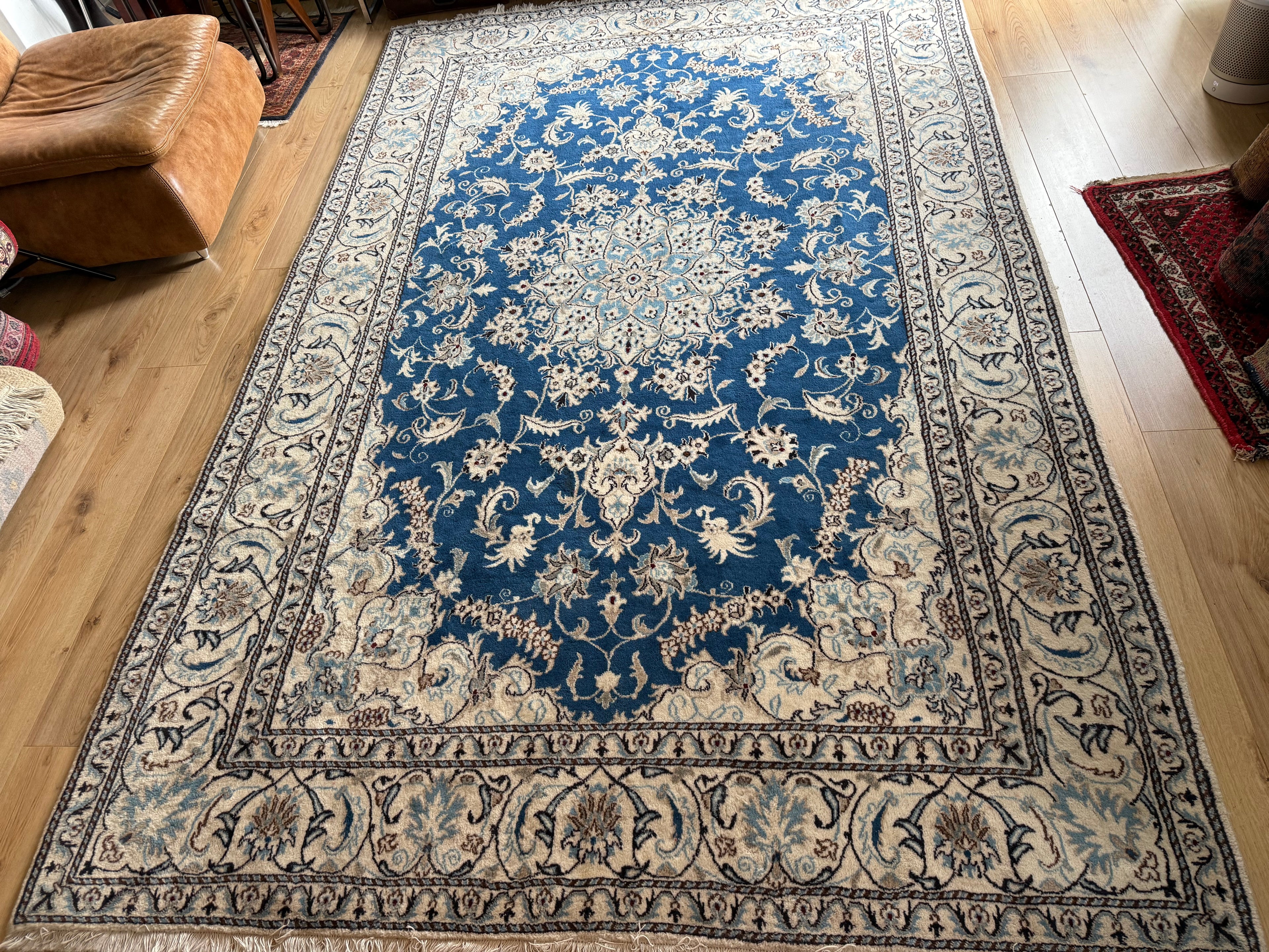 Handgeknoopt vintage oosters tapijt – Nain stijl – ca. 196 × 310 cm