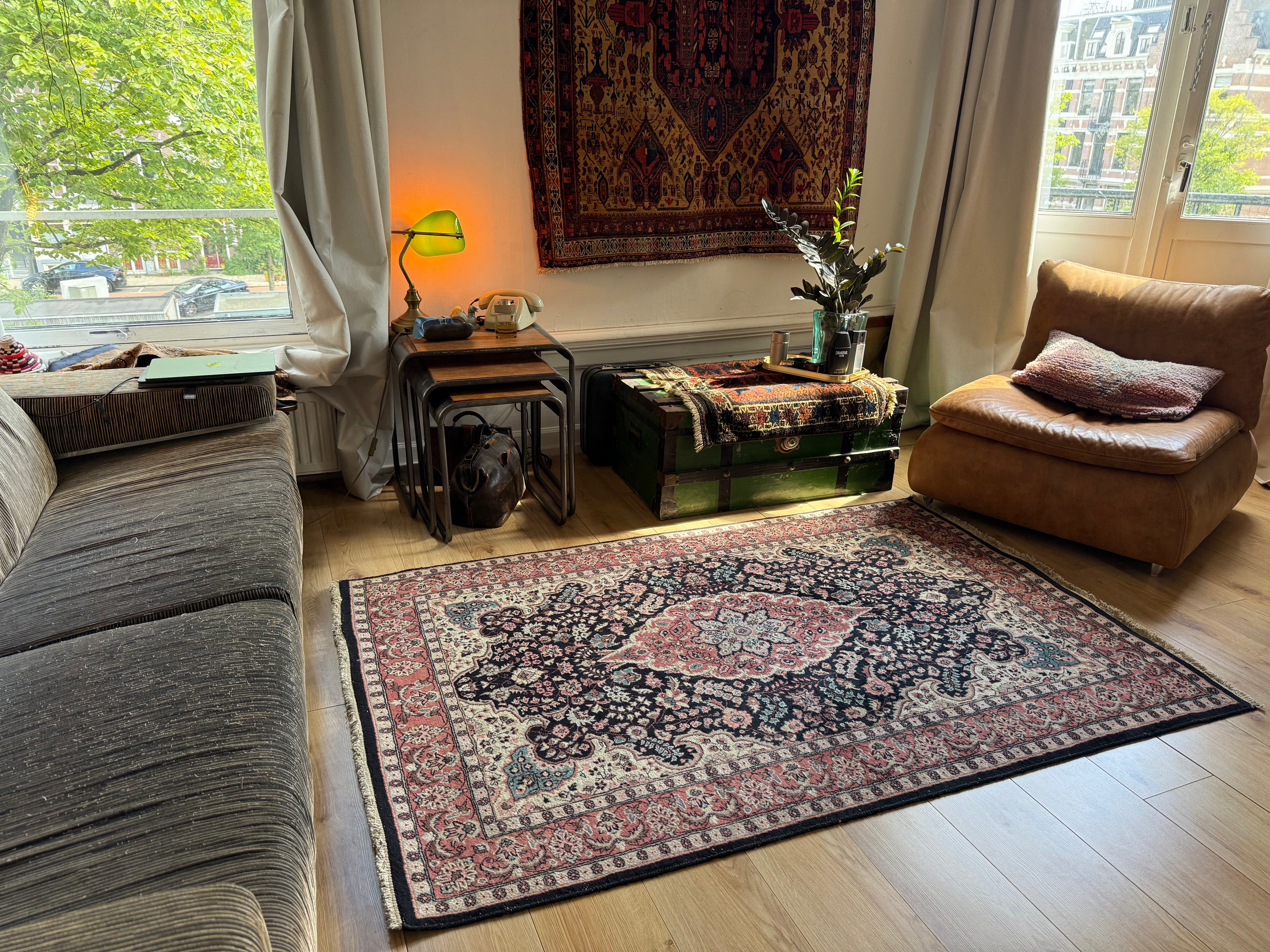 Handgeknoopt vintage tapijt – ca. 193 × 126 cm