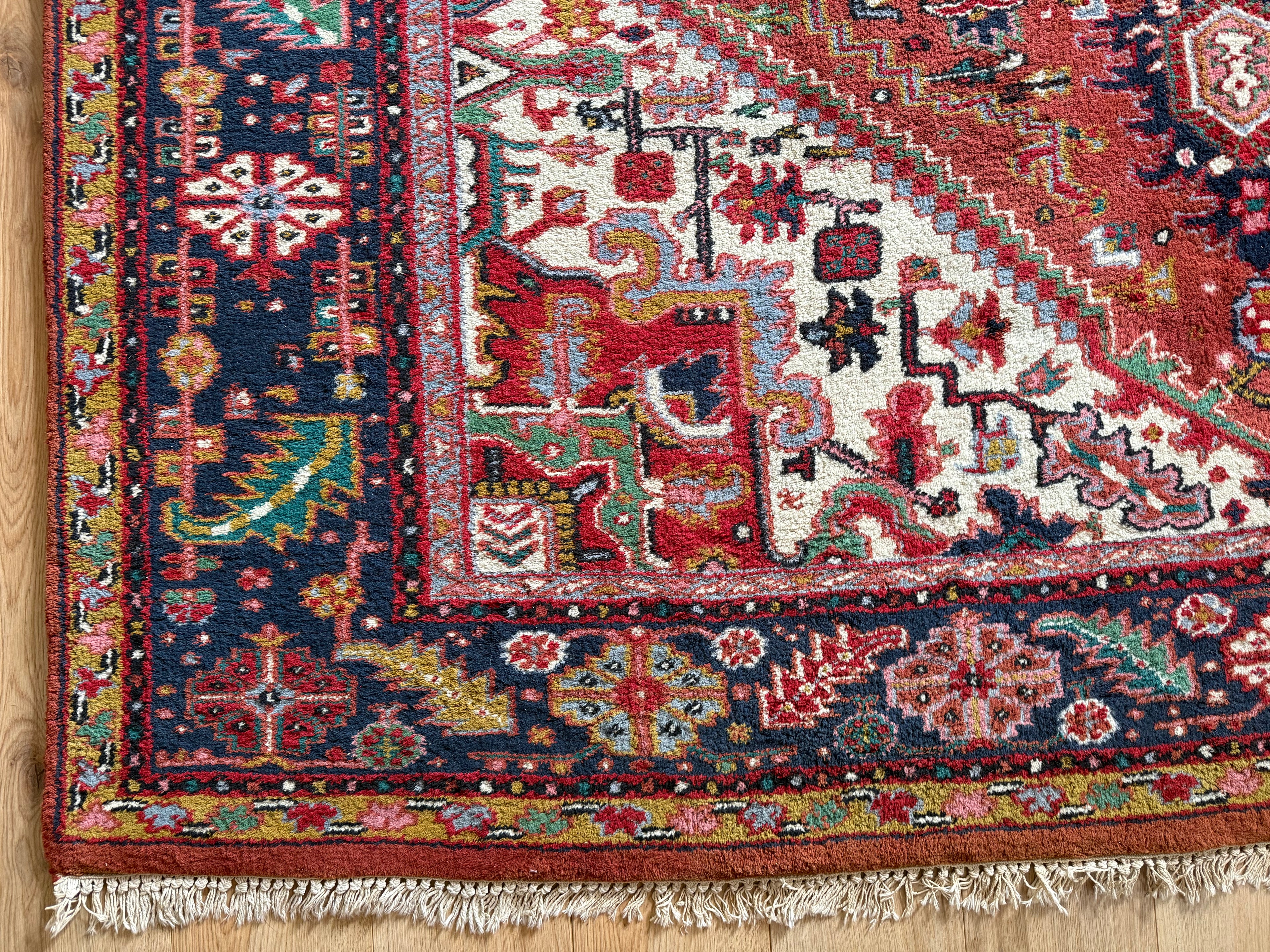 Handgeknoopt vintage tapijt Oosters Heriz design – ca. 340 × 248 cm