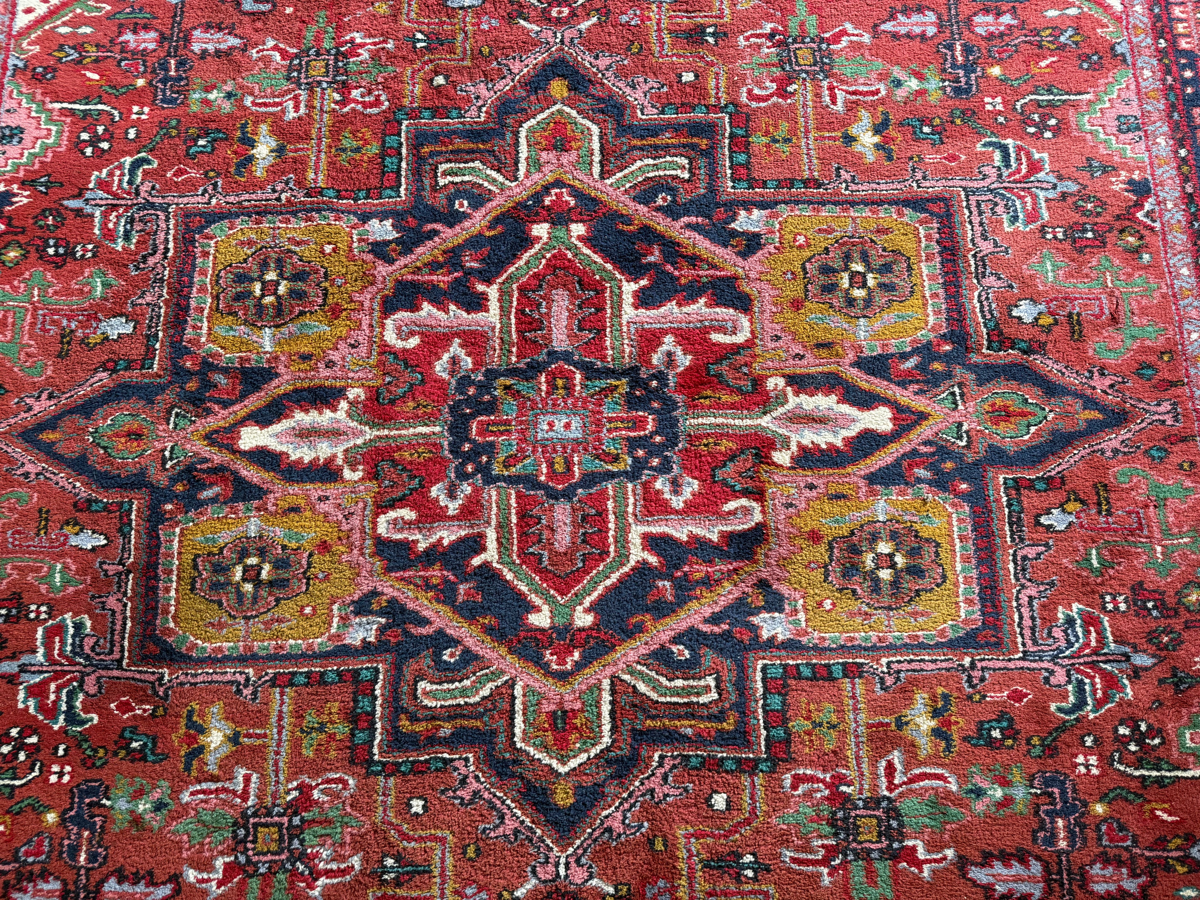 Handgeknoopt vintage tapijt Oosters Heriz design – ca. 340 × 248 cm