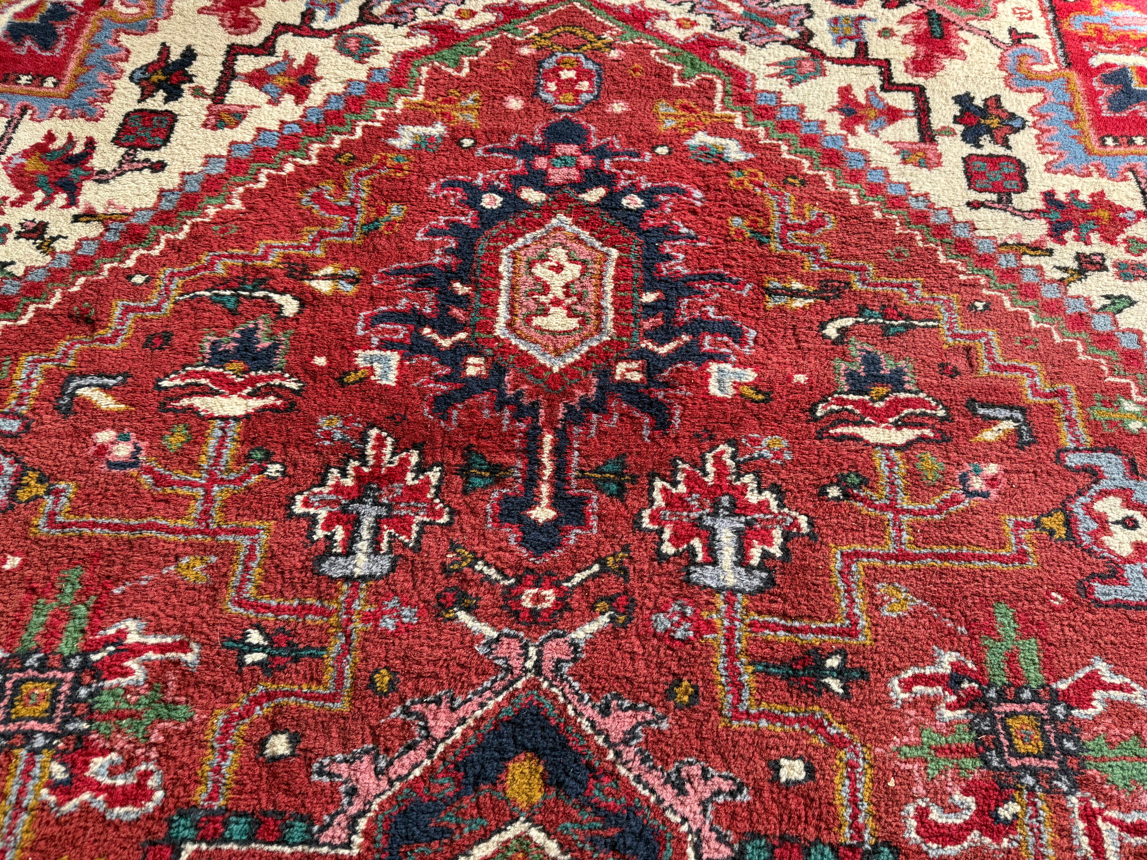 Handgeknoopt vintage tapijt Oosters Heriz design – ca. 340 × 248 cm