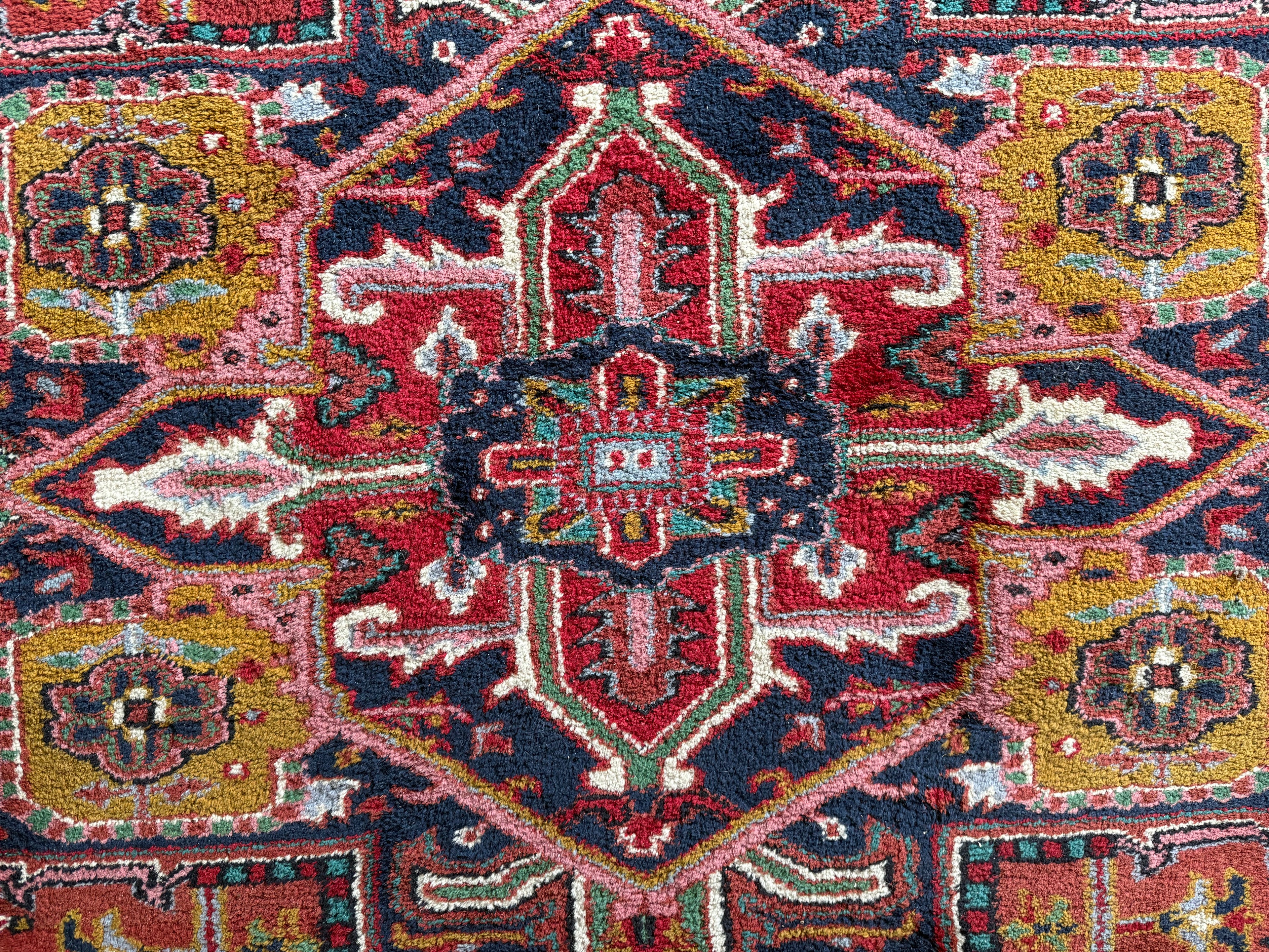 Handgeknoopt vintage tapijt Oosters Heriz design – ca. 340 × 248 cm