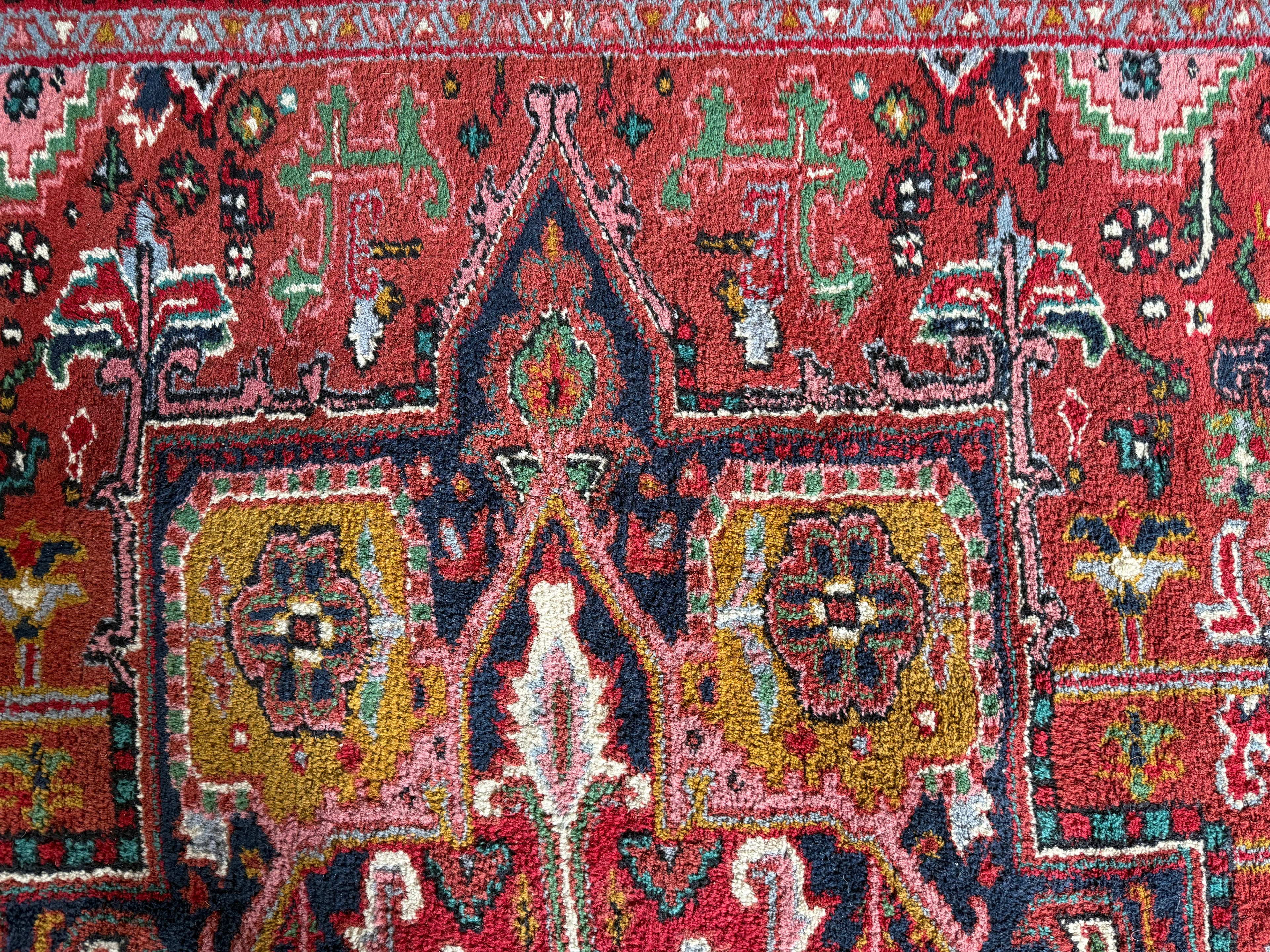 Handgeknoopt vintage tapijt Oosters Heriz design – ca. 340 × 248 cm