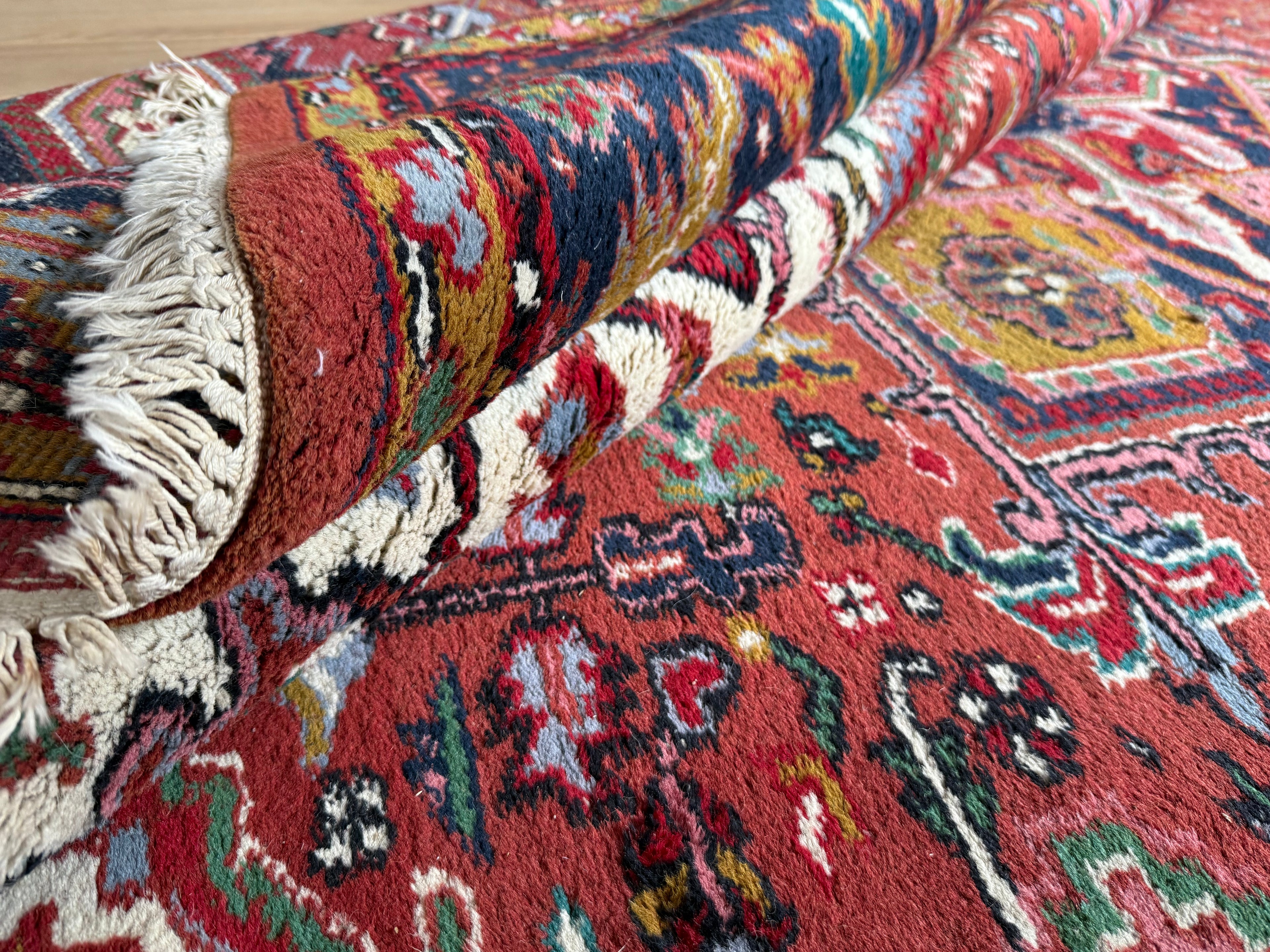 Handgeknoopt vintage tapijt Oosters Heriz design – ca. 340 × 248 cm