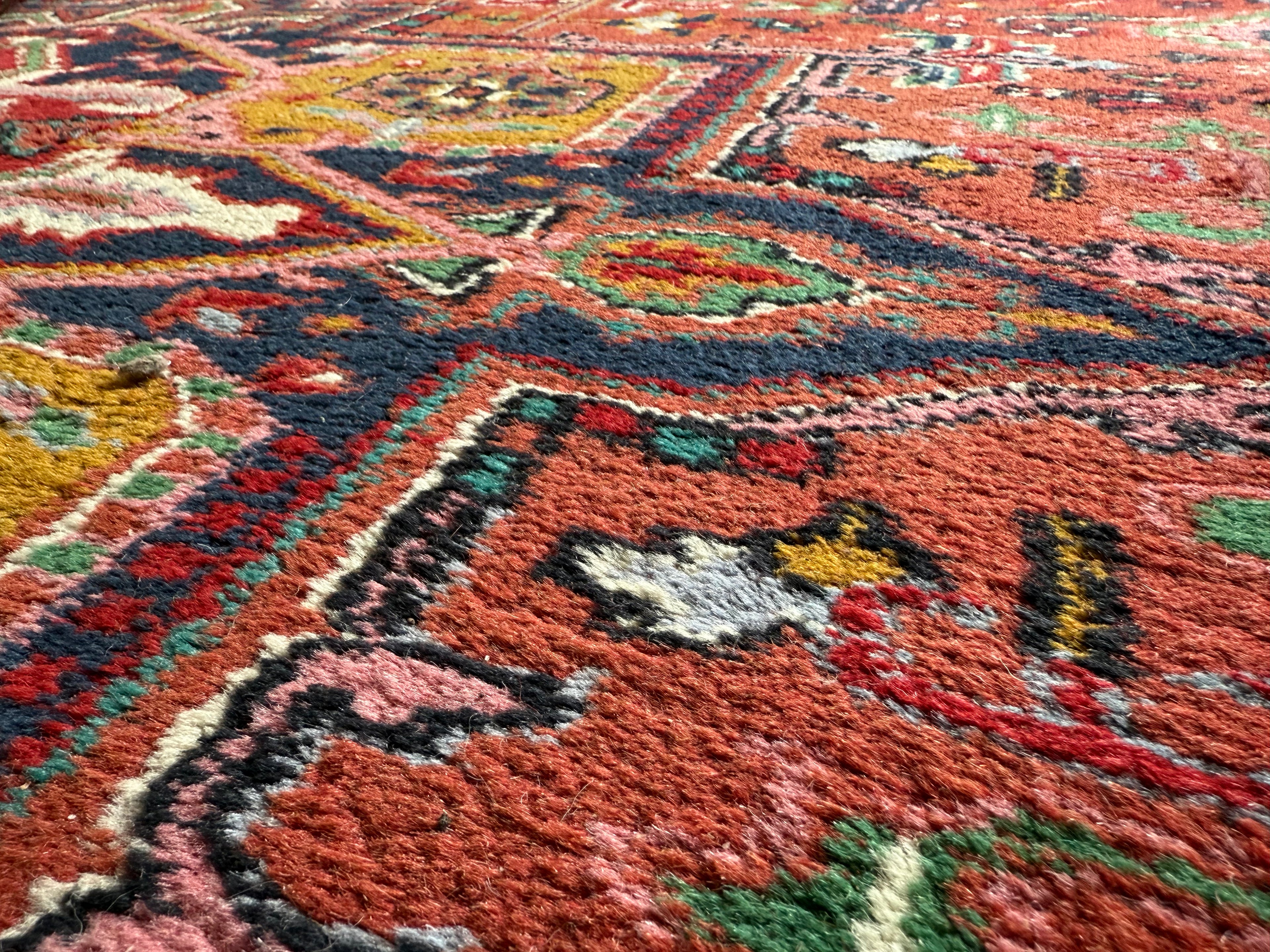 Handgeknoopt vintage tapijt Oosters Heriz design – ca. 340 × 248 cm