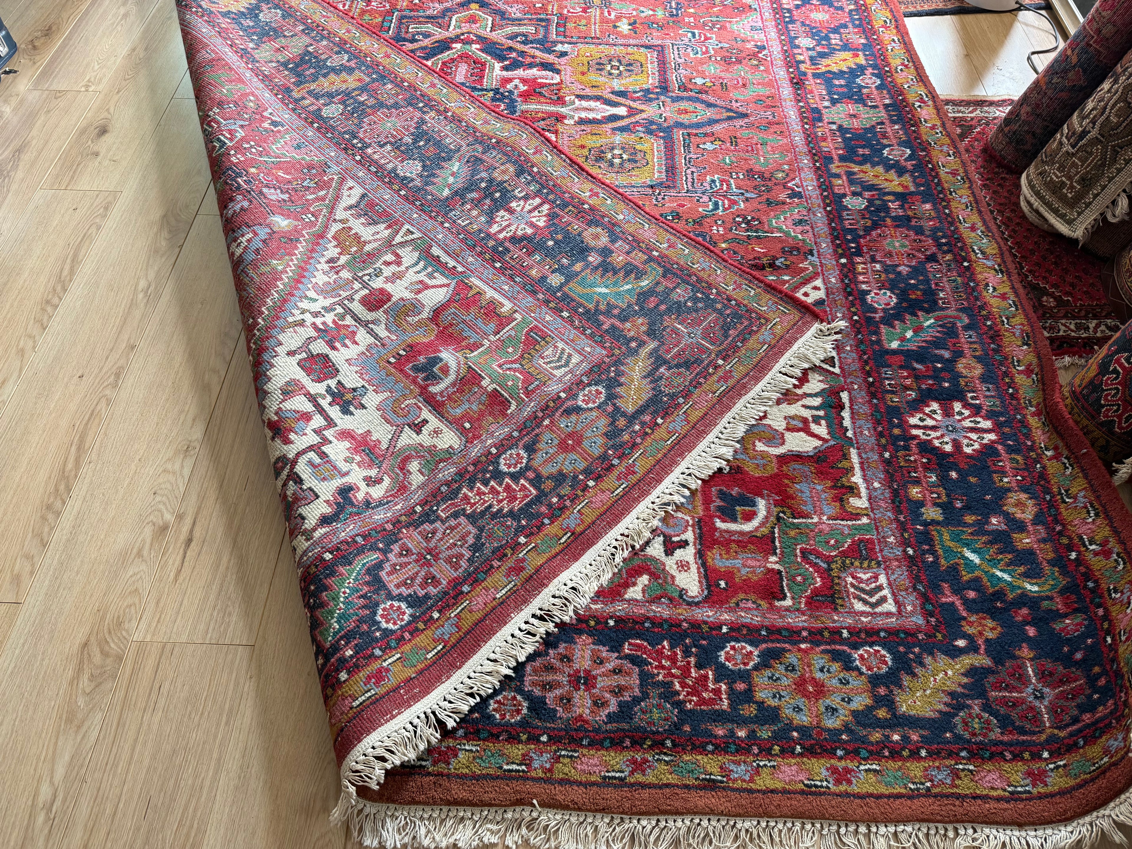 Handgeknoopt vintage tapijt Oosters Heriz design – ca. 340 × 248 cm