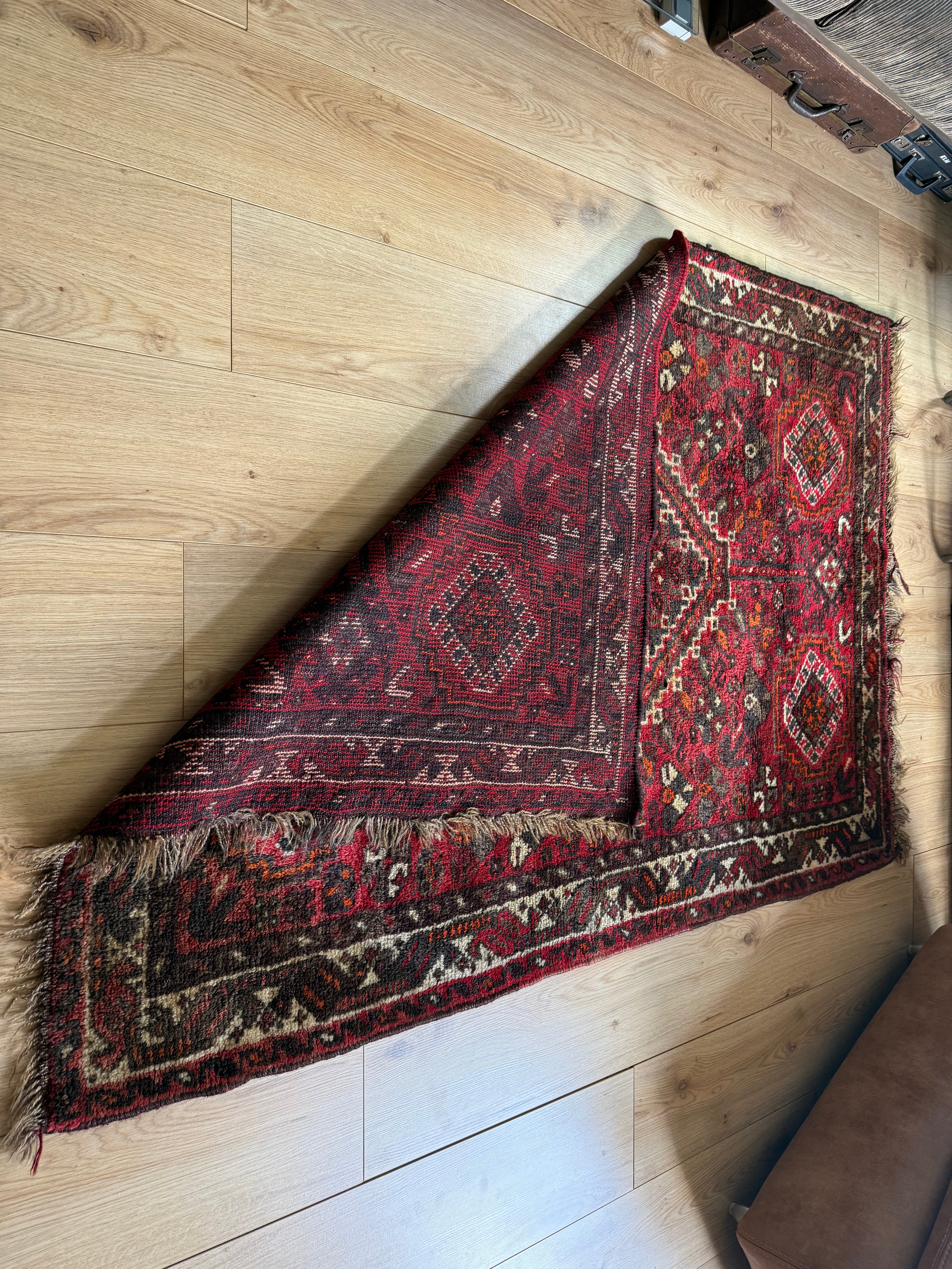 Handgeknoopt vintage Oosters tapijt – ca. 164 × 114 cm