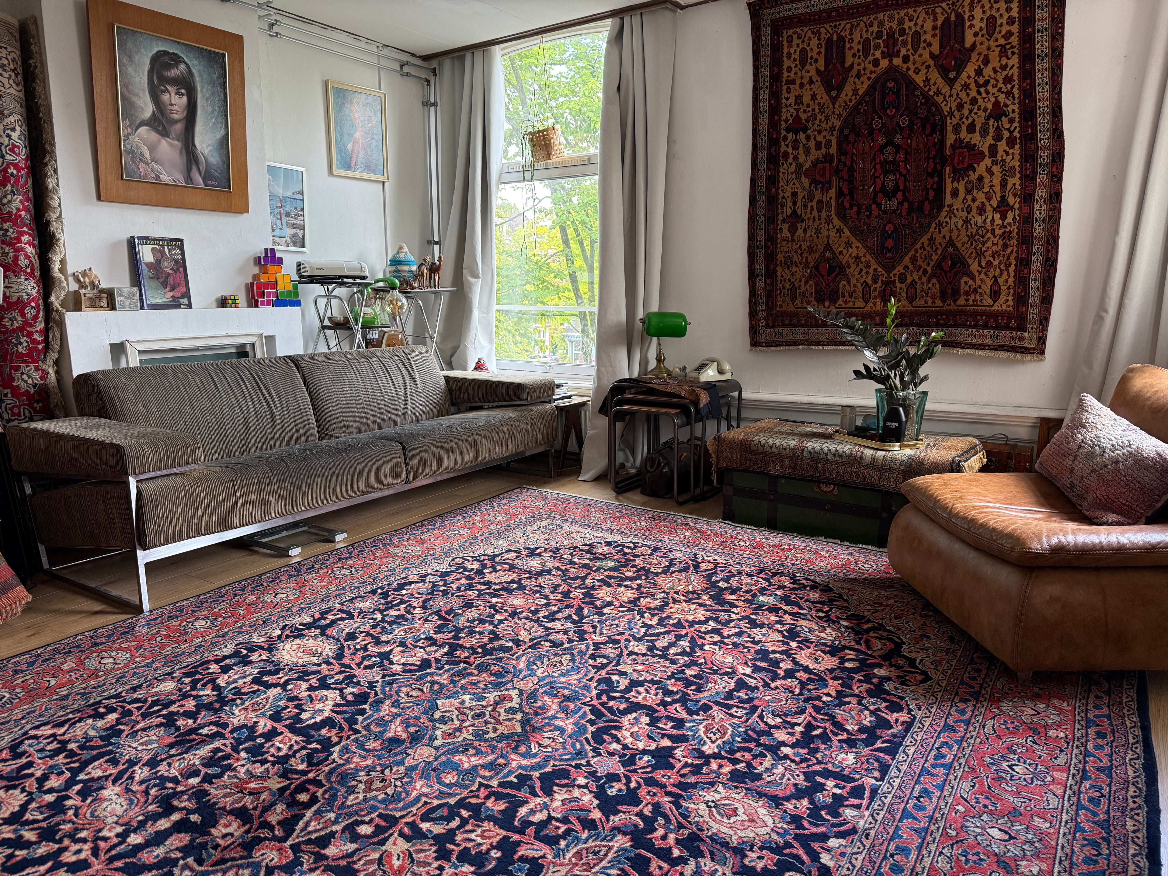 Handgeknoopt vintage tapijt – Klassiek Medaillon – ca. 367 × 265 cm