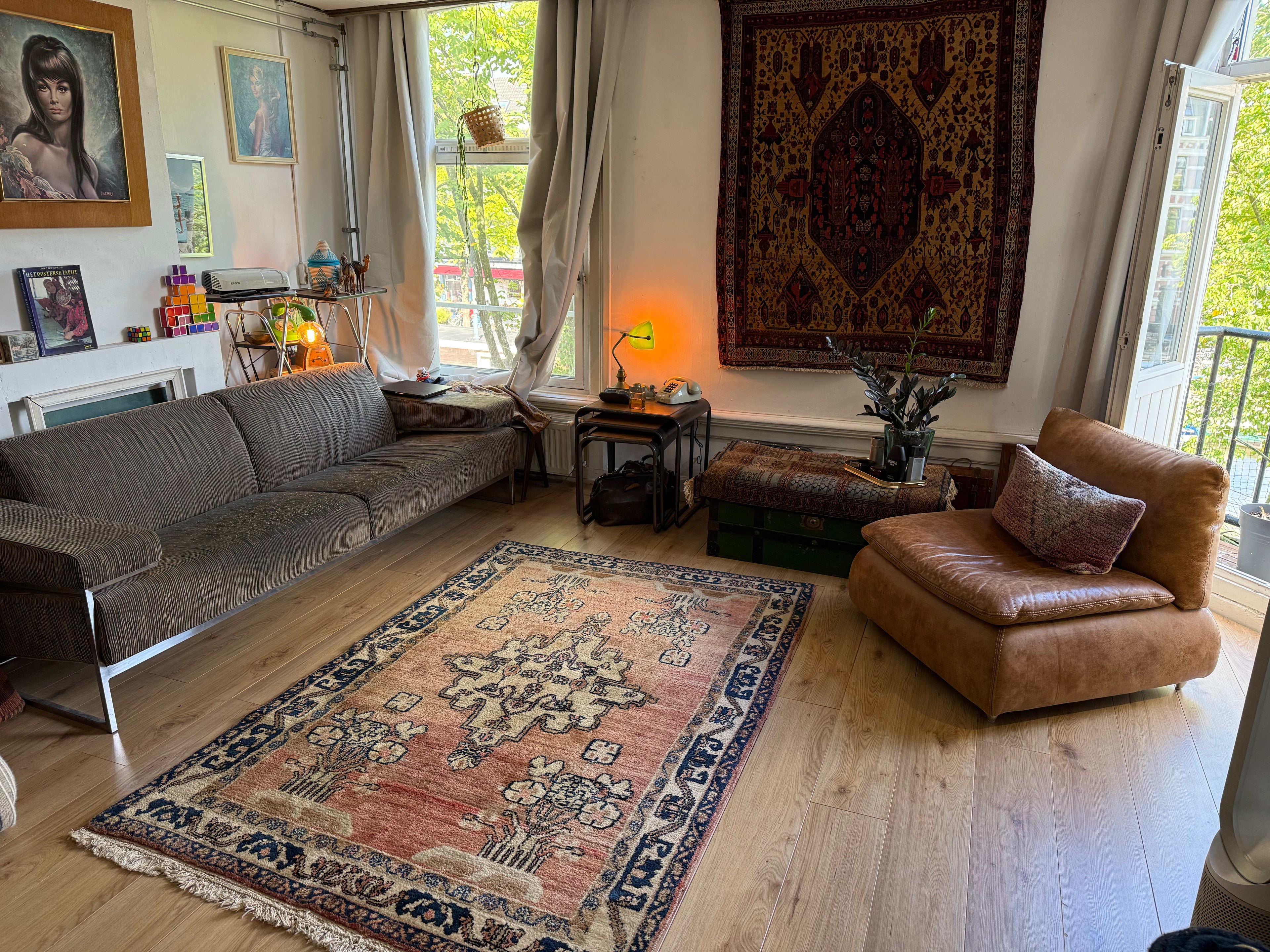 Handgeknoopt vintage tapijt – ca. 221 × 144 cm