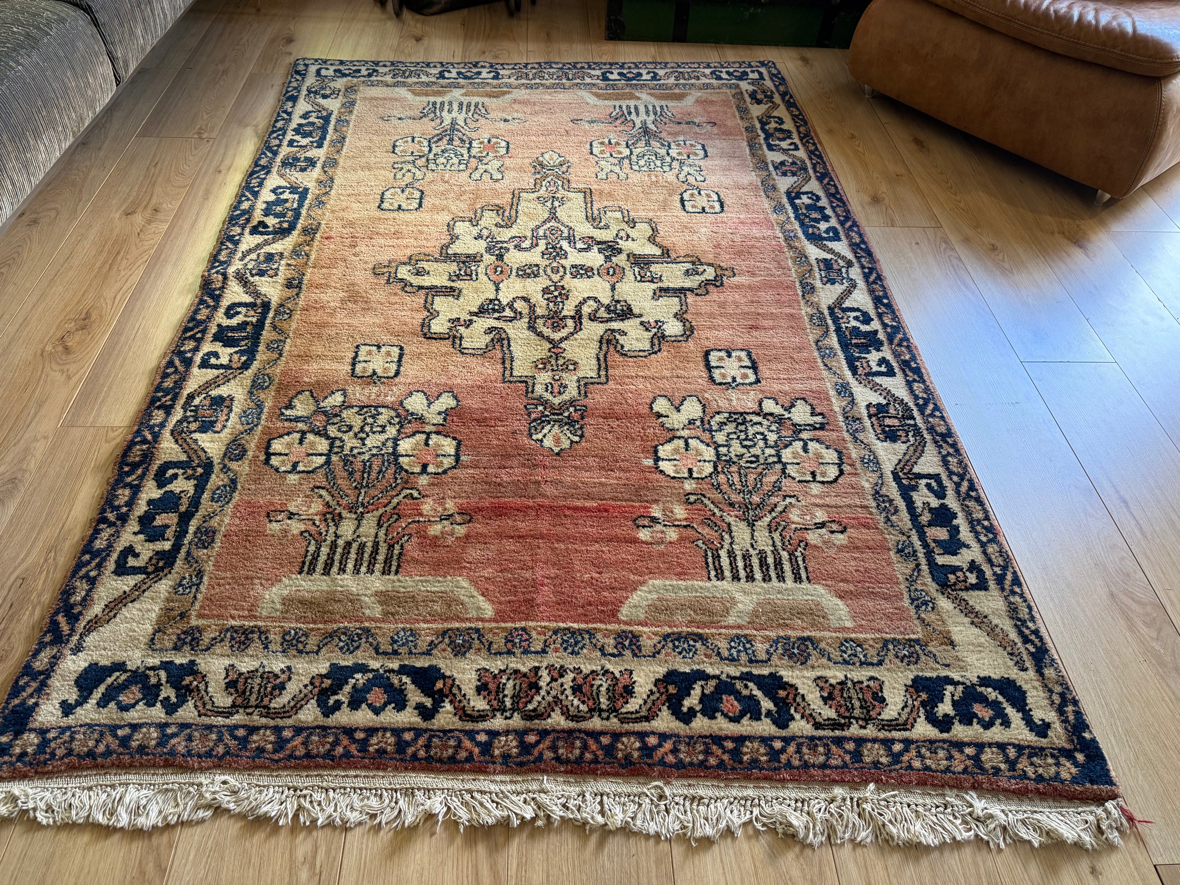 Handgeknoopt vintage tapijt – ca. 221 × 144 cm