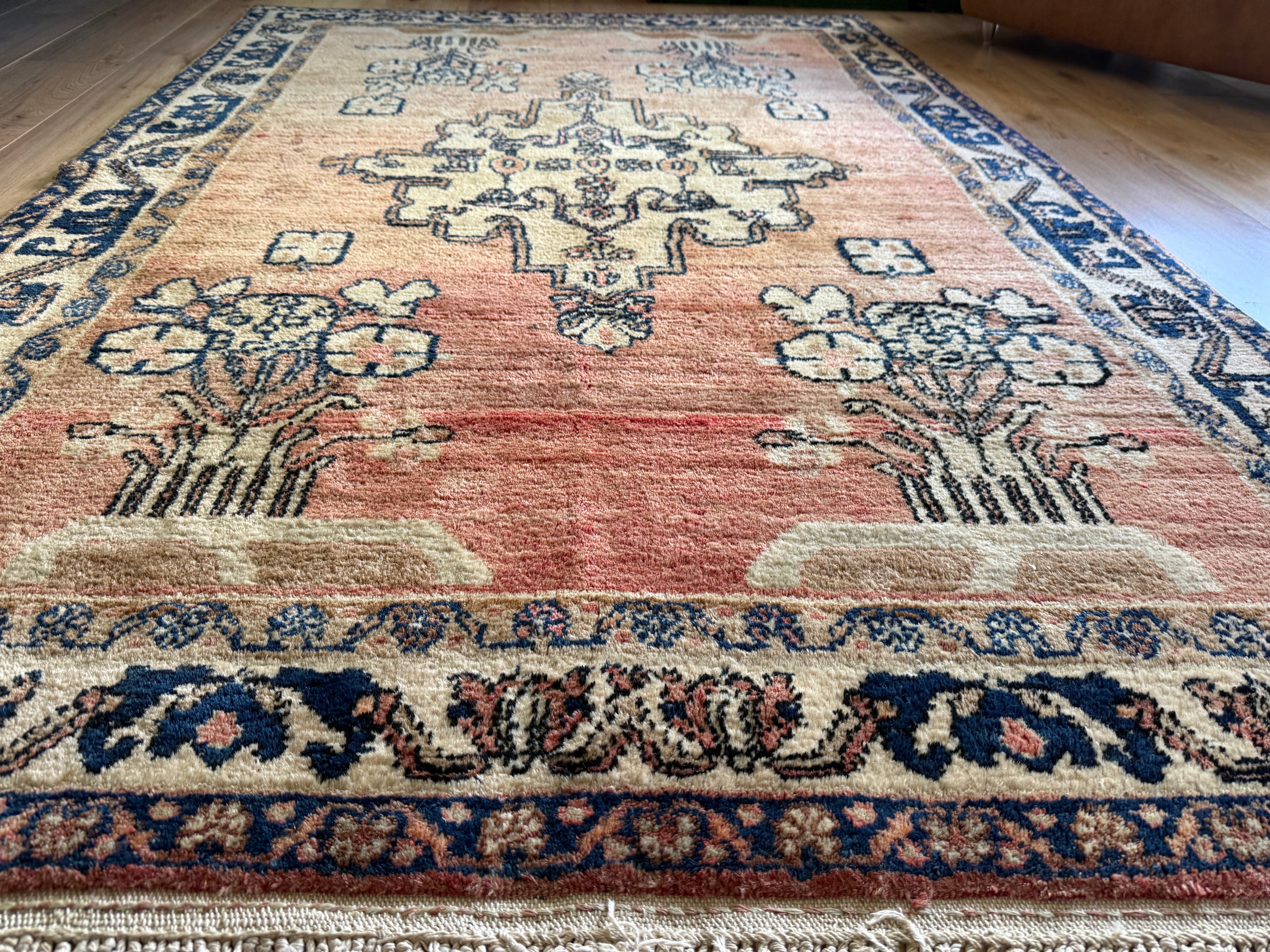 Handgeknoopt vintage tapijt – ca. 221 × 144 cm