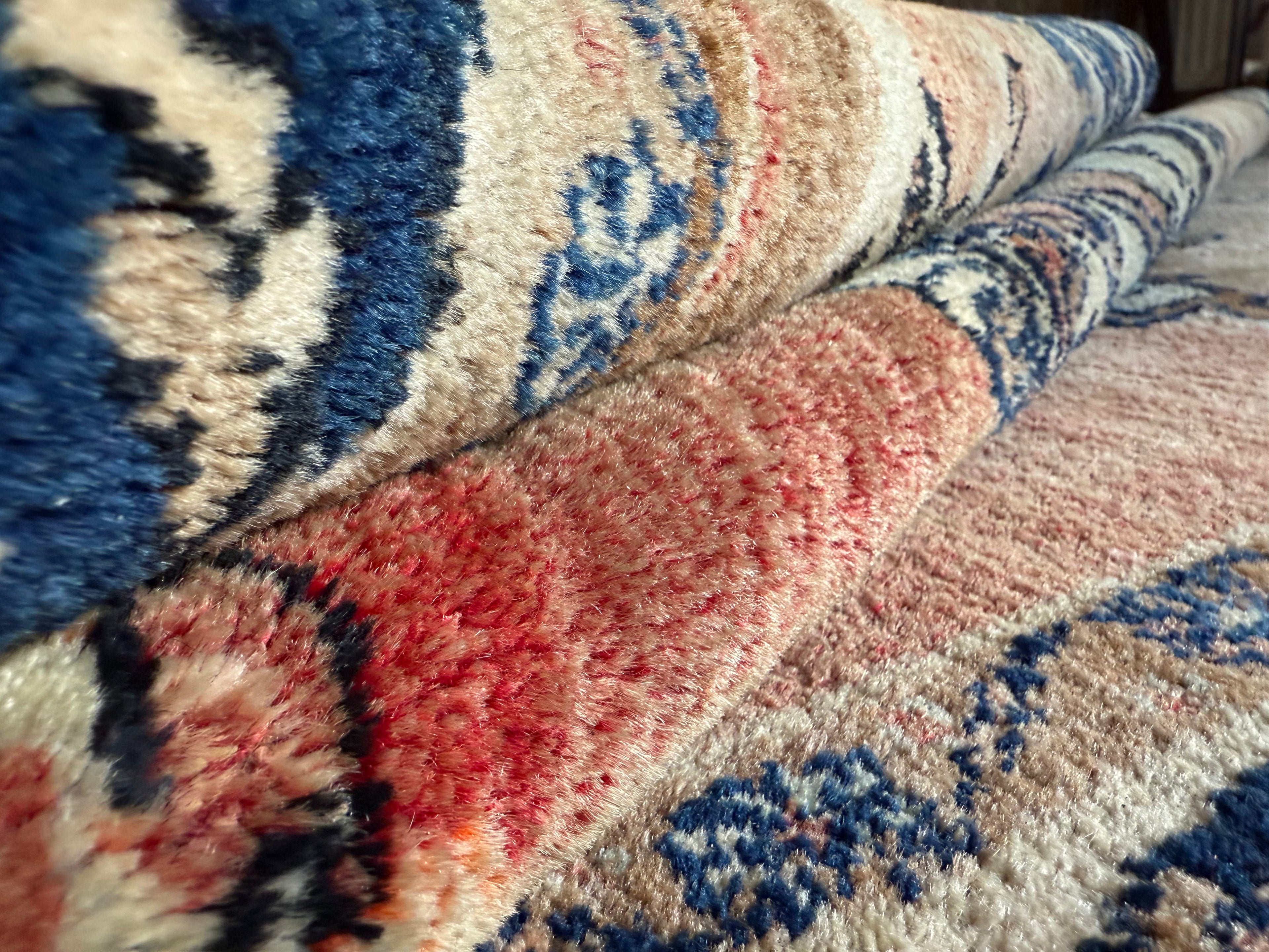 Handgeknoopt vintage tapijt – ca. 221 × 144 cm