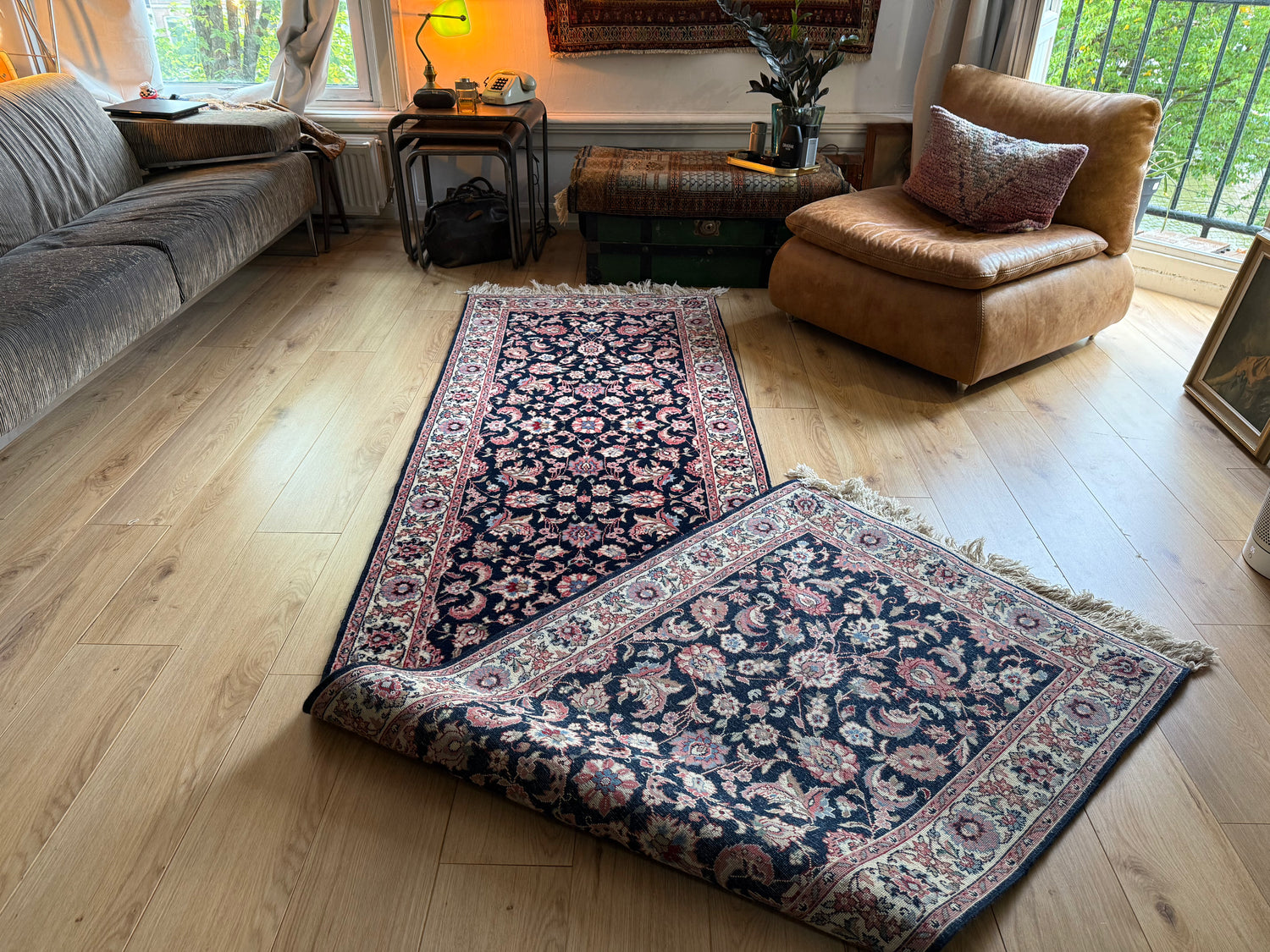 Passadeira vintage feita à mão – aprox. 360 × 90 cm