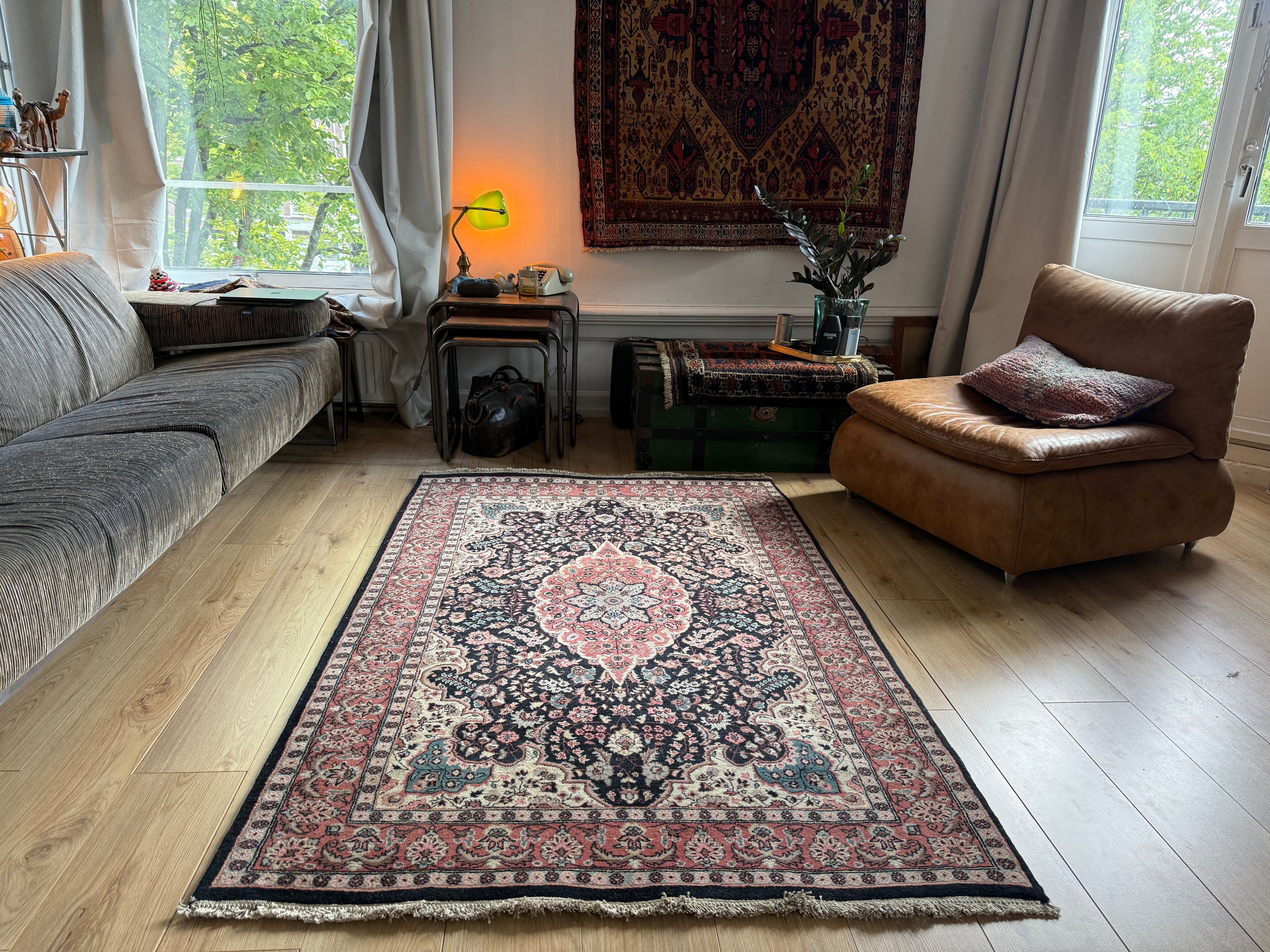 Handgeknoopt vintage tapijt – ca. 193 × 126 cm