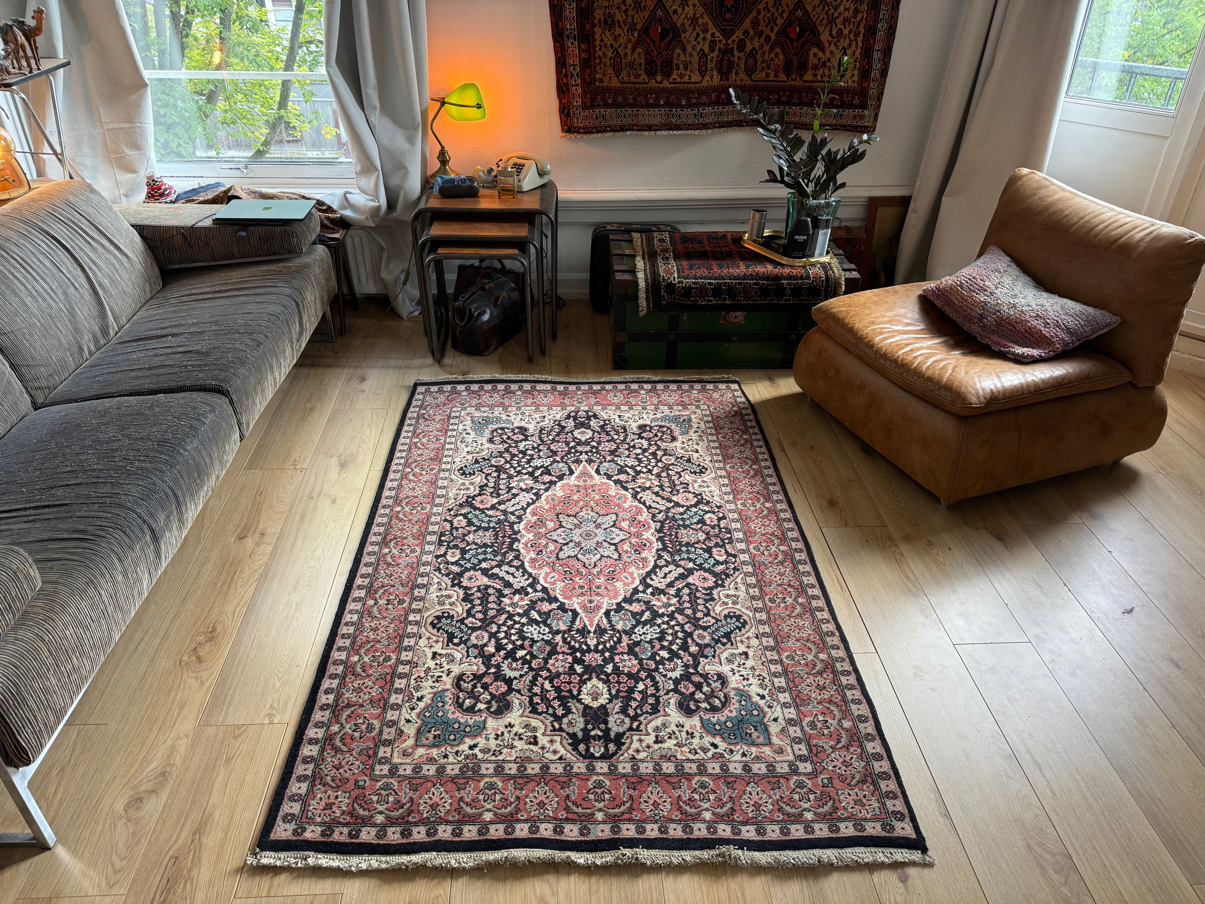 Handgeknoopt vintage tapijt – ca. 193 × 126 cm