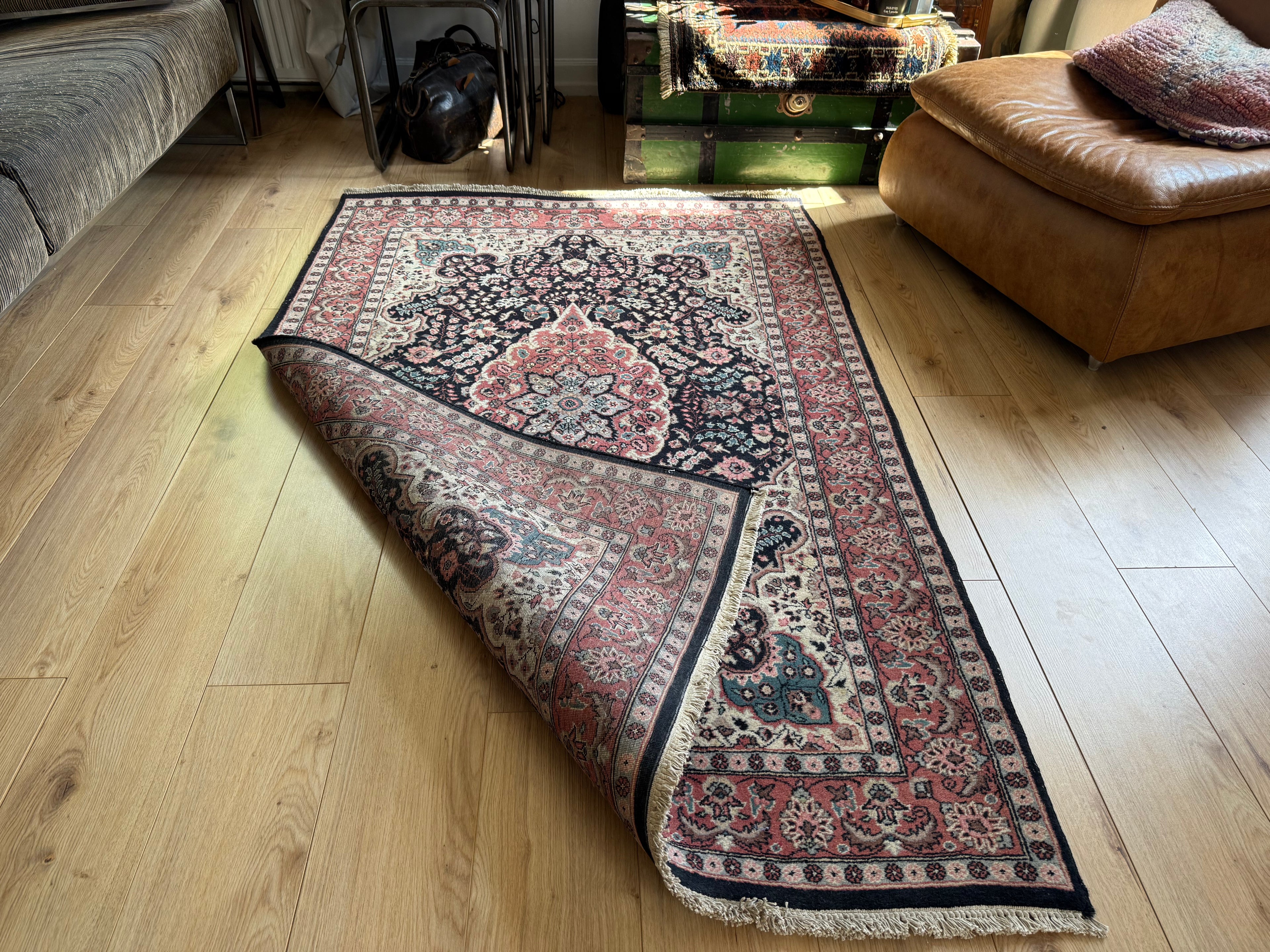 Handgeknoopt vintage tapijt – ca. 193 × 126 cm