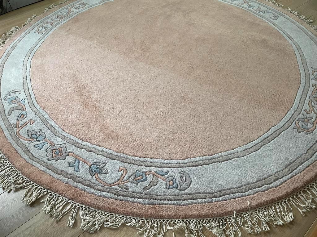 Rond handgeknoopt Nepalees tapijt diameter 242 cm