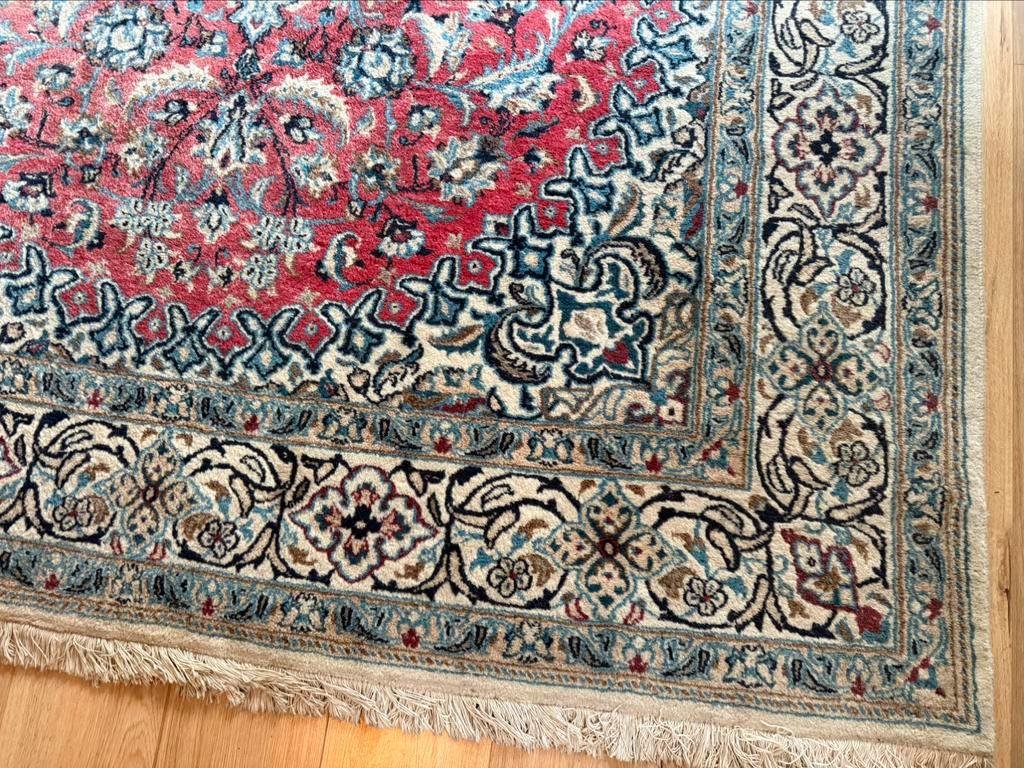 Vintage handgeknoopt oosters Tapijt Kashan stijl 200 x 300