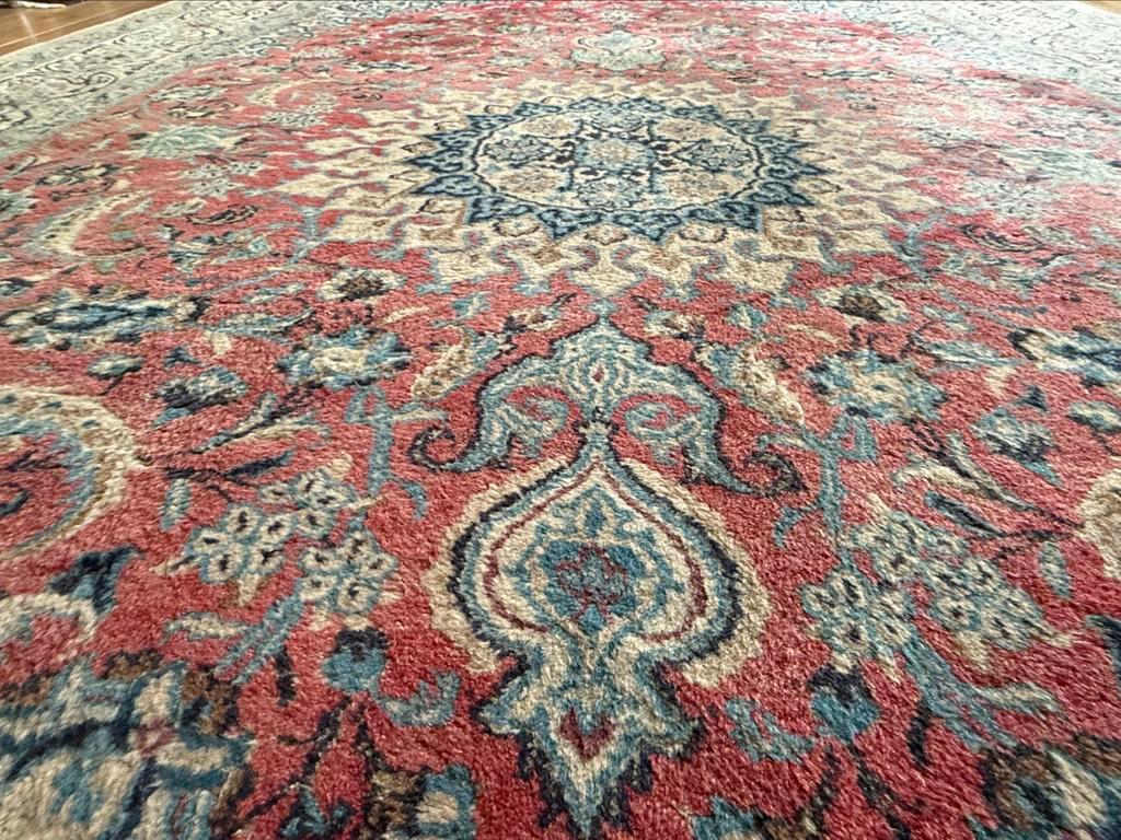 Vintage handgeknoopt oosters Tapijt Kashan stijl 200 x 300