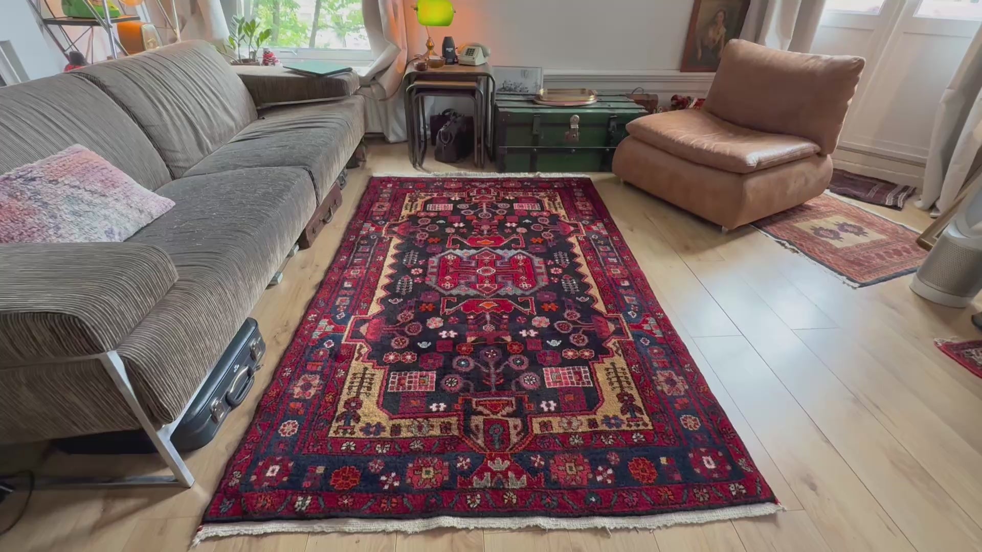 Handgeknoopt vintage tapijt – ca. 209 × 133 cm