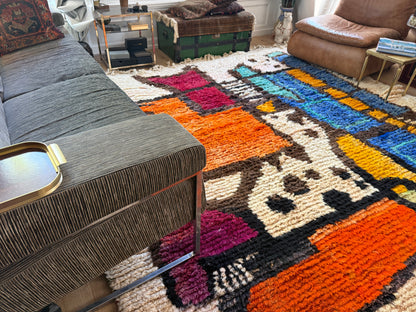 Vintage Abstract Moroccan Rug – Sculptural Wool Statement Piece (354 × 268 cm)