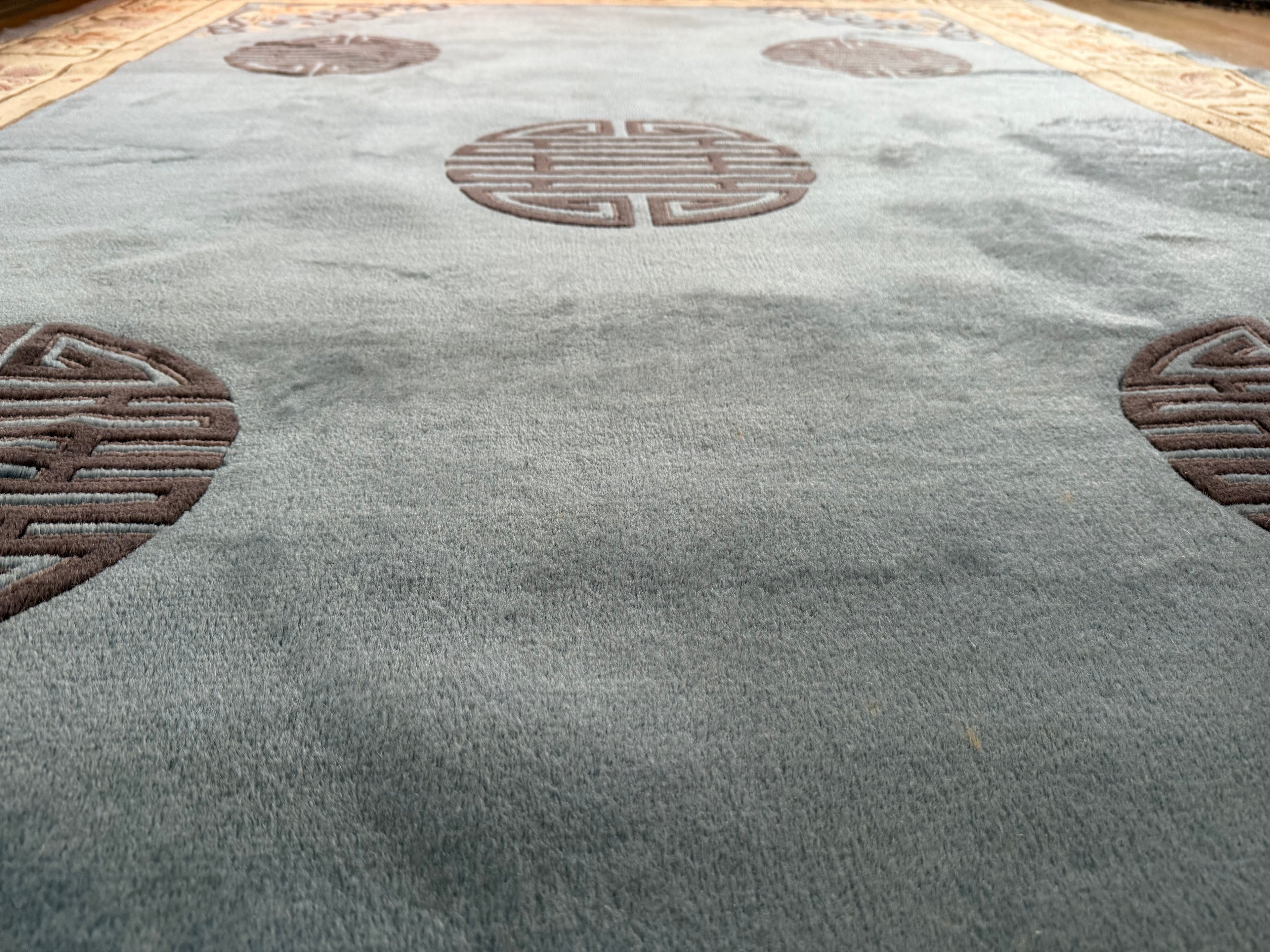 Soft Blue Chinees Deco Rug – 330 × 213 cm